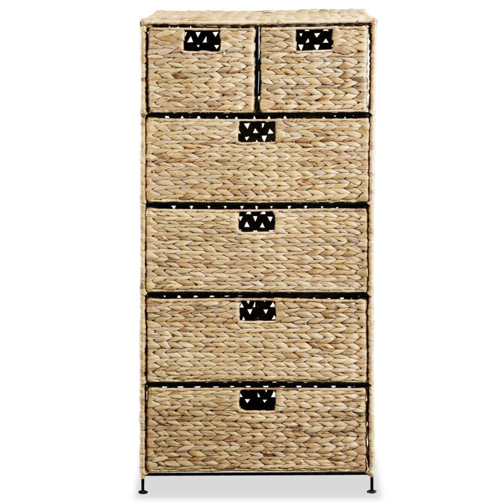 6-Tier Water Hyacinth Storage Basket Organizer - 18.5x14.6x39.4 Inches for Home, Office & Garage Organization - Perfect for Toys, Tools, Blankets & Clutter Control
