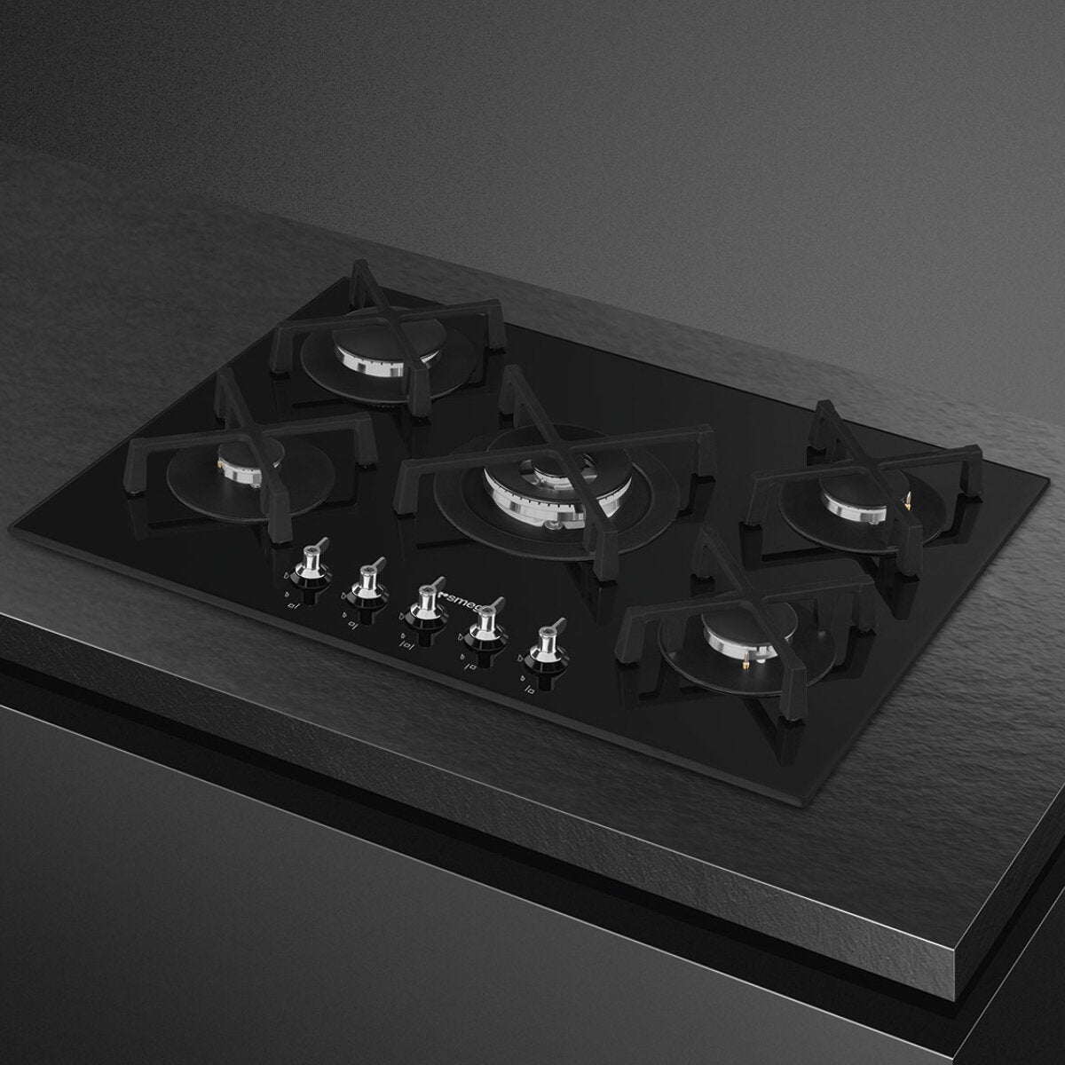 Smeg PV375NAU 75cm Classic Gas Cooktop with Tempered Glass - Perfect for Modern Kitchens, Home Cooking & Professional Chefs