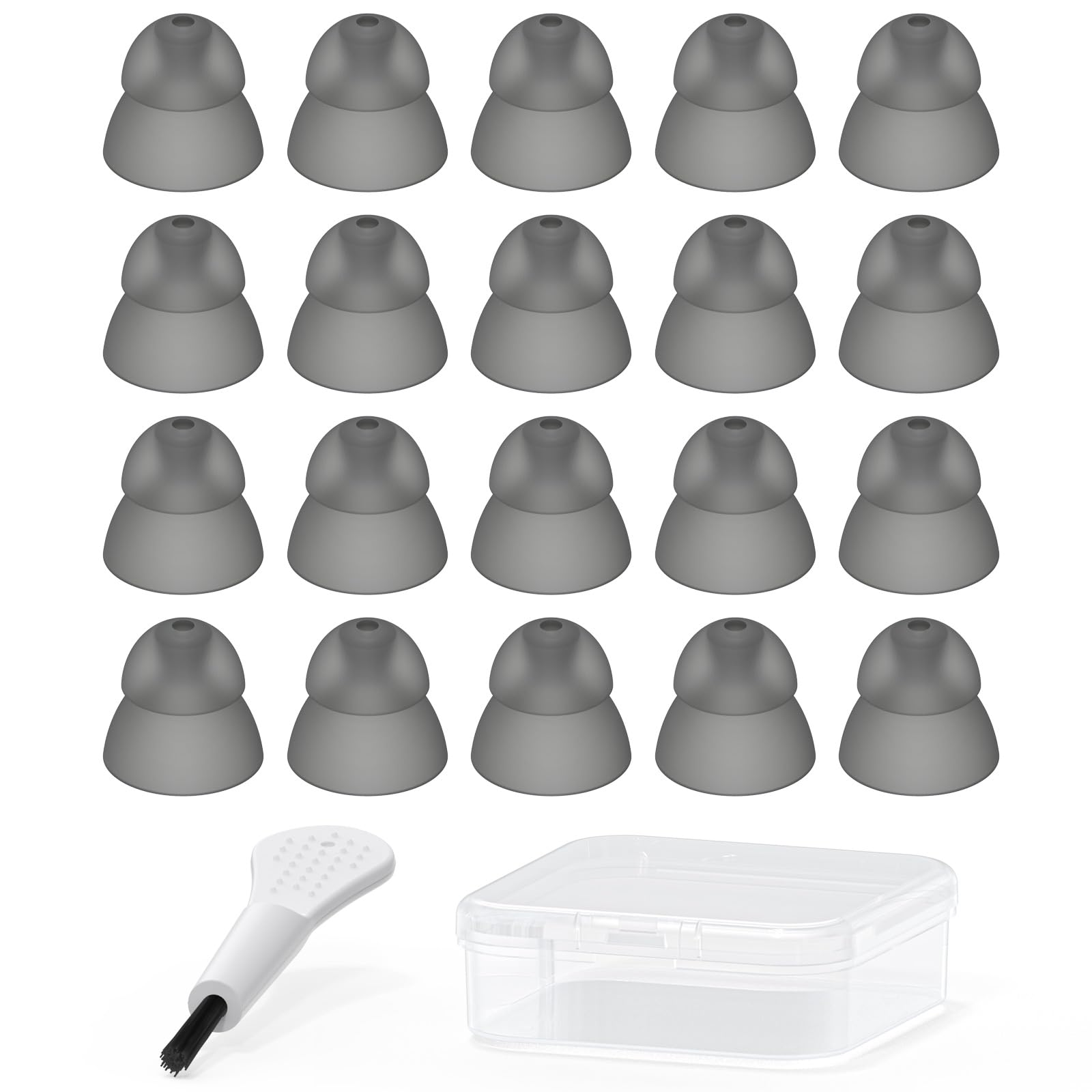 ReSound Compatible Hearing Aid Domes - Smoky Power Dome Ear Tips Replacement (Medium, 20-Pack) for Clear Sound & Comfort - Perfect for Daily Use, Outdoor Activities & Noise Reduction
