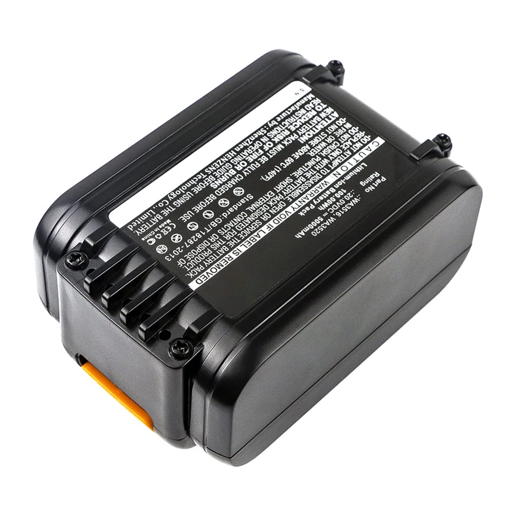 Synergy Digital 20V 5000mAh Li-ion Replacement Battery for Worx WX170 & WA3551 Power Tools - Ultra High Capacity, Long-Lasting Performance for Drilling, Sawing, and DIY Home Improvement Projects