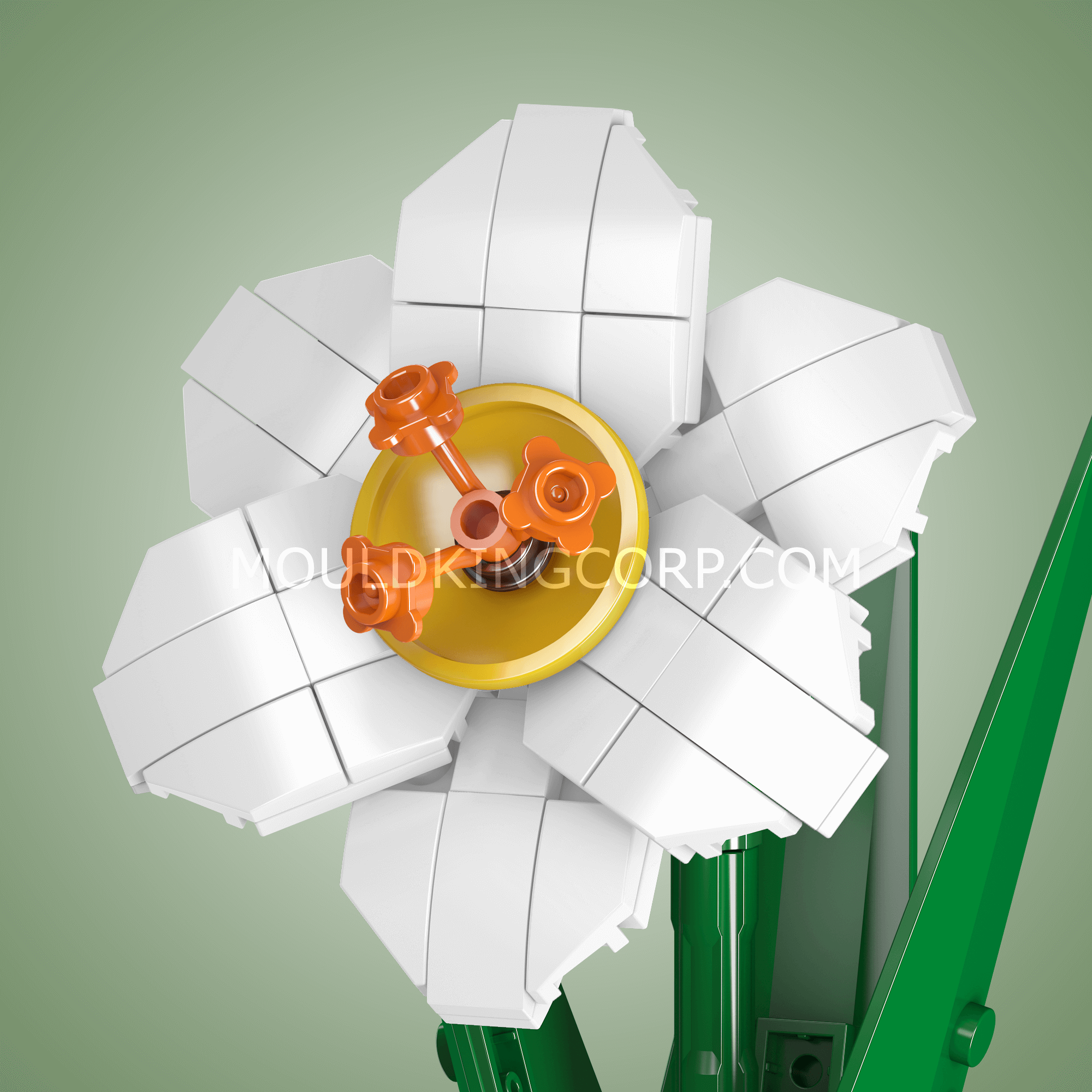 Mould King 24008 Narcissus Flower Artificial Building Kit - 122 PCS DIY Botanical Model for Home Decor, Office Display & Gift Giving