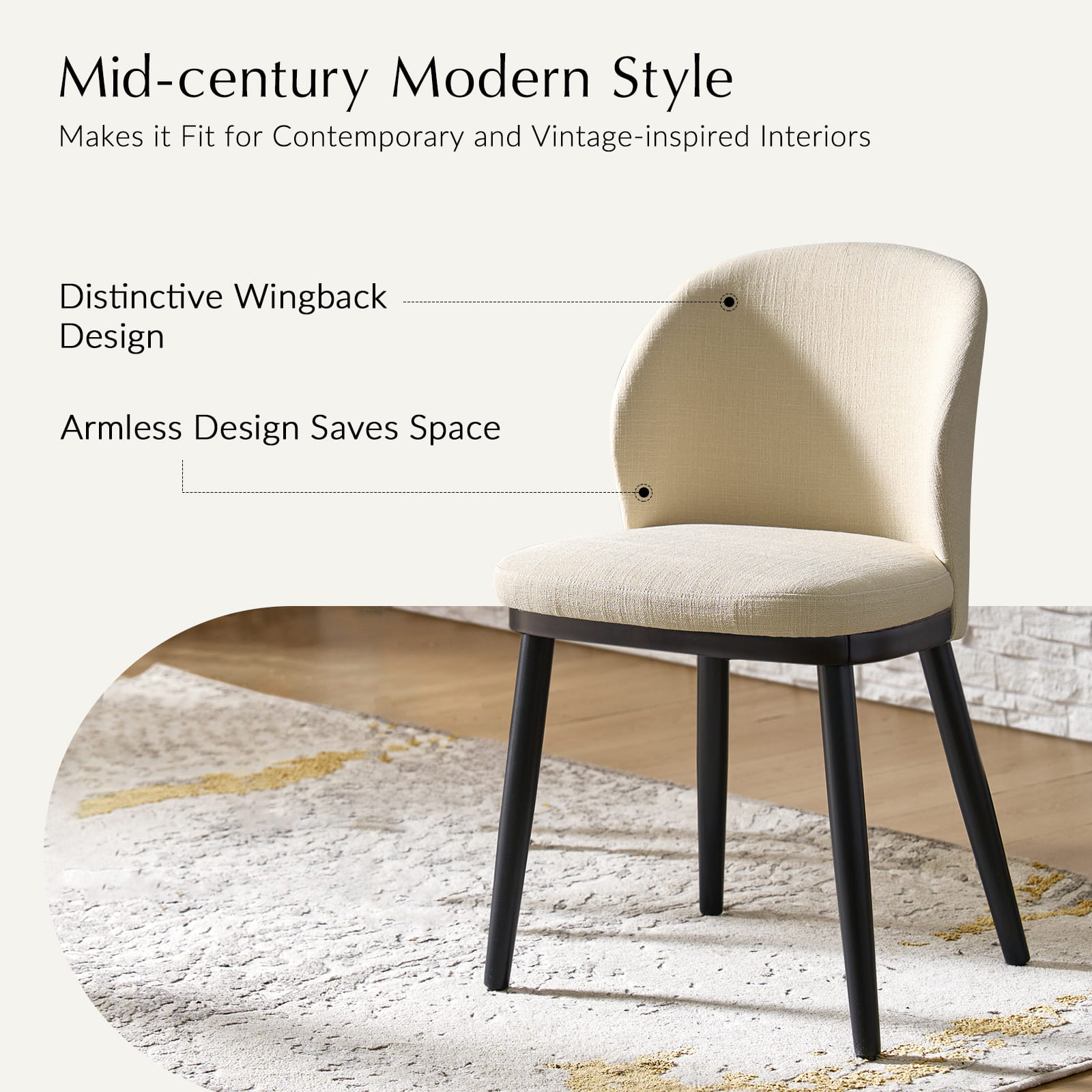 Premium Alrun Dining Chairs with Lumbar Support - Set of 2/4/6 - Modern Comfortable Kitchen & Dining Room Furniture for Home & Restaurant Use