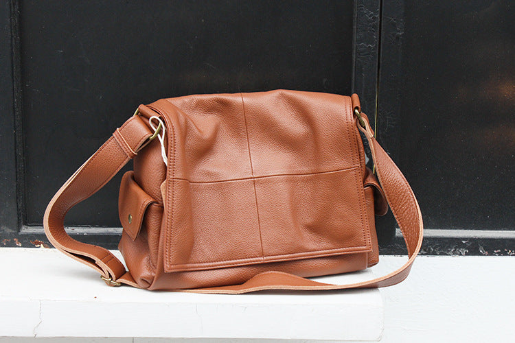 Stylish Genuine Leather Messenger Bag for Men & Women - Perfect for Work, Travel & Everyday Use