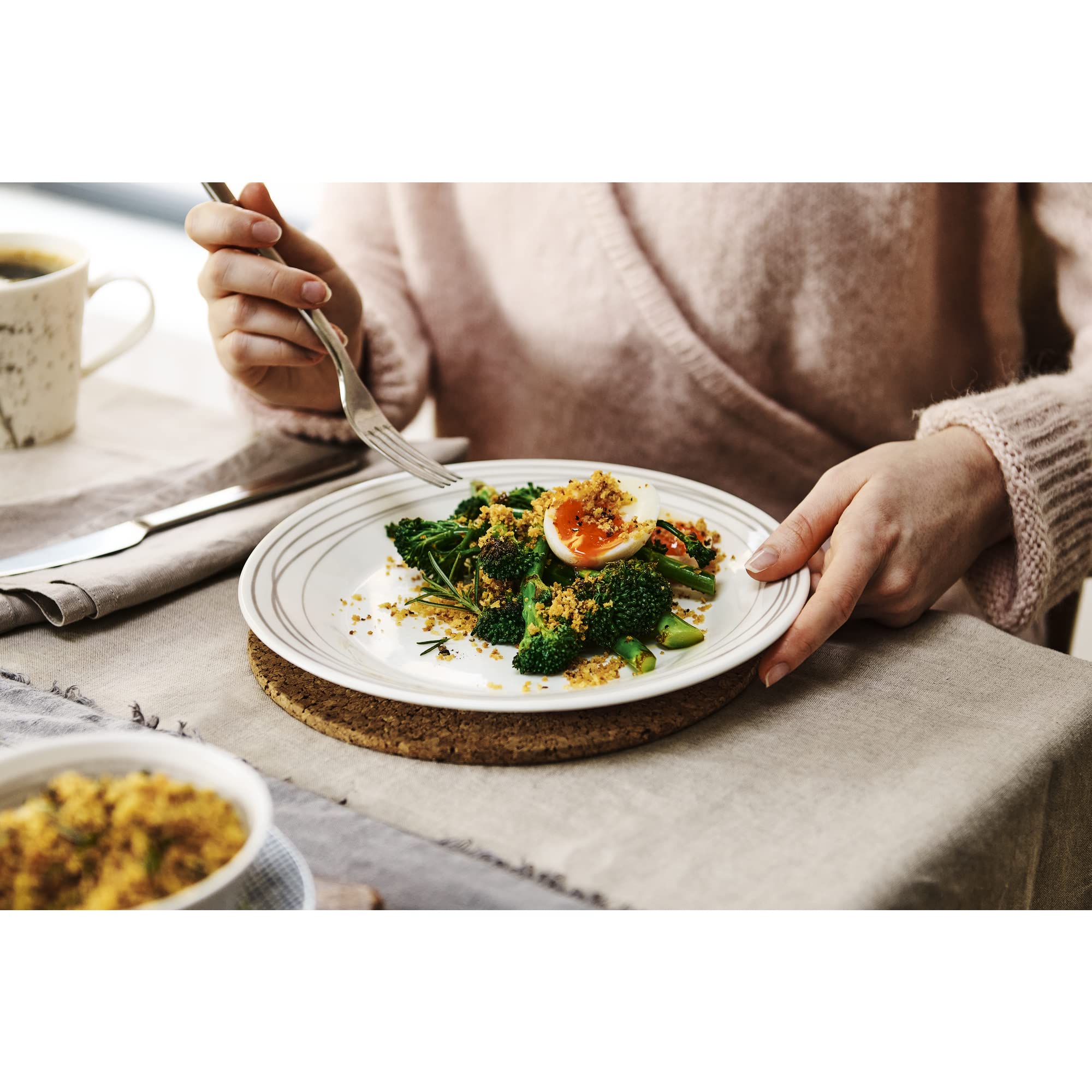 Royal Doulton Pacific Stone 9-Inch Salad Plates Set of 4 - Colorful Stoneware Dinnerware for Everyday Use & Entertaining - Perfect for Salads, Appetizers, Desserts & Casual Dining