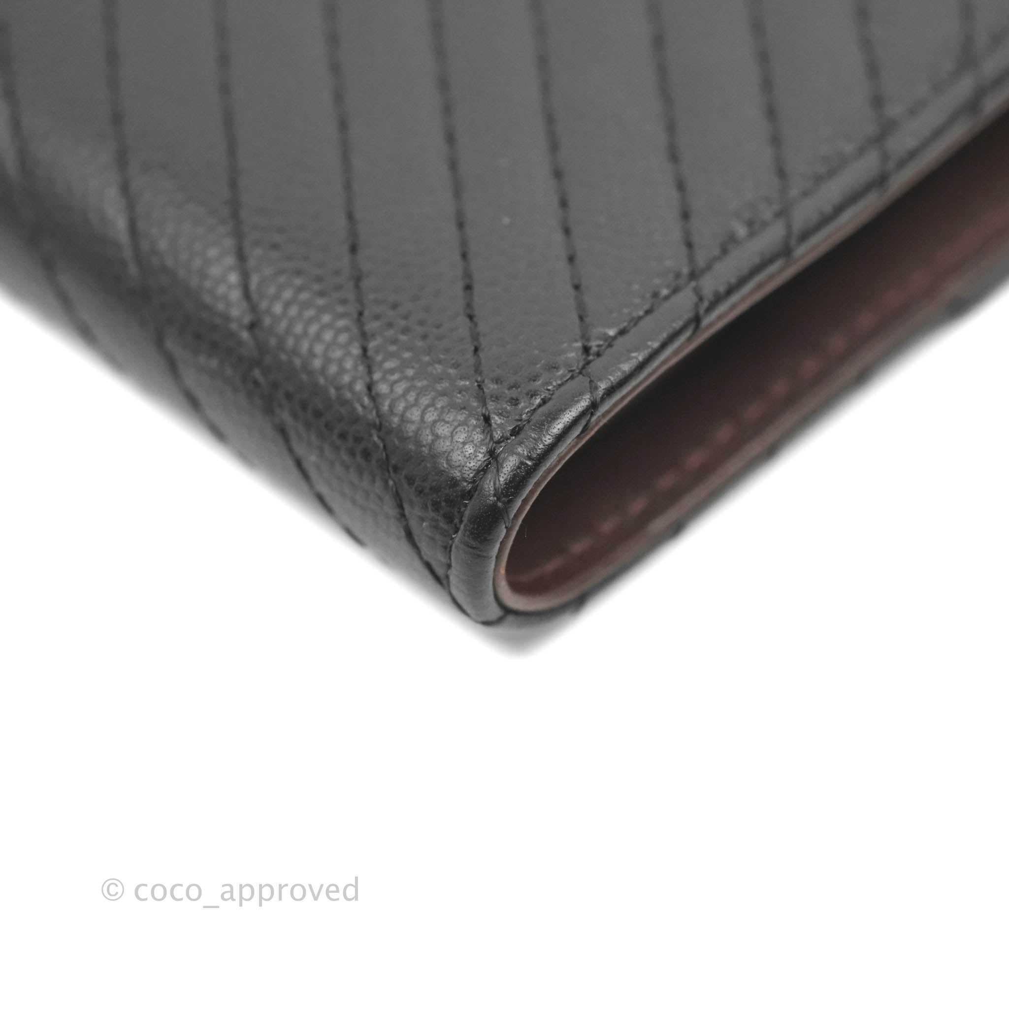 Chanel Classic Flap Chevron Wallet in Black Caviar Leather with Silver Hardware - Luxury Women's Wallet for Everyday Use & Special Occasions