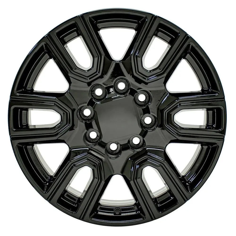 20 Inch Black Replacement Wheel for Chevy Truck - CV96A Replica Rim 20x8.5 | Durable Alloy Rims for Off-Roading, Towing & Daily Driving