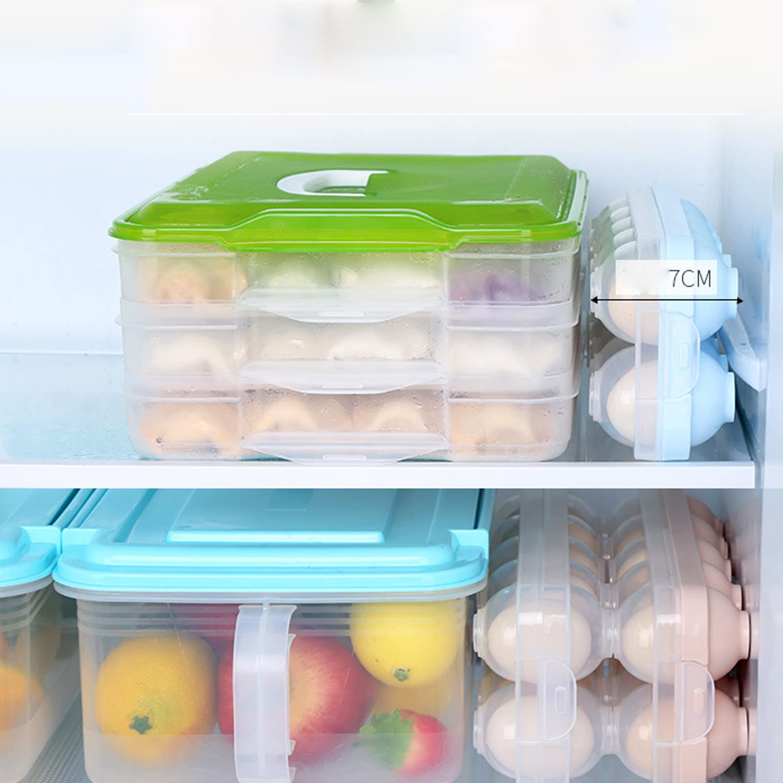 Clear Plastic Egg Holder for Refrigerator - Food Grade Egg Storage Container with Secure Buckle, Holds 10 Eggs - Perfect for Kitchen Organization & Fridge Storage (Blue)