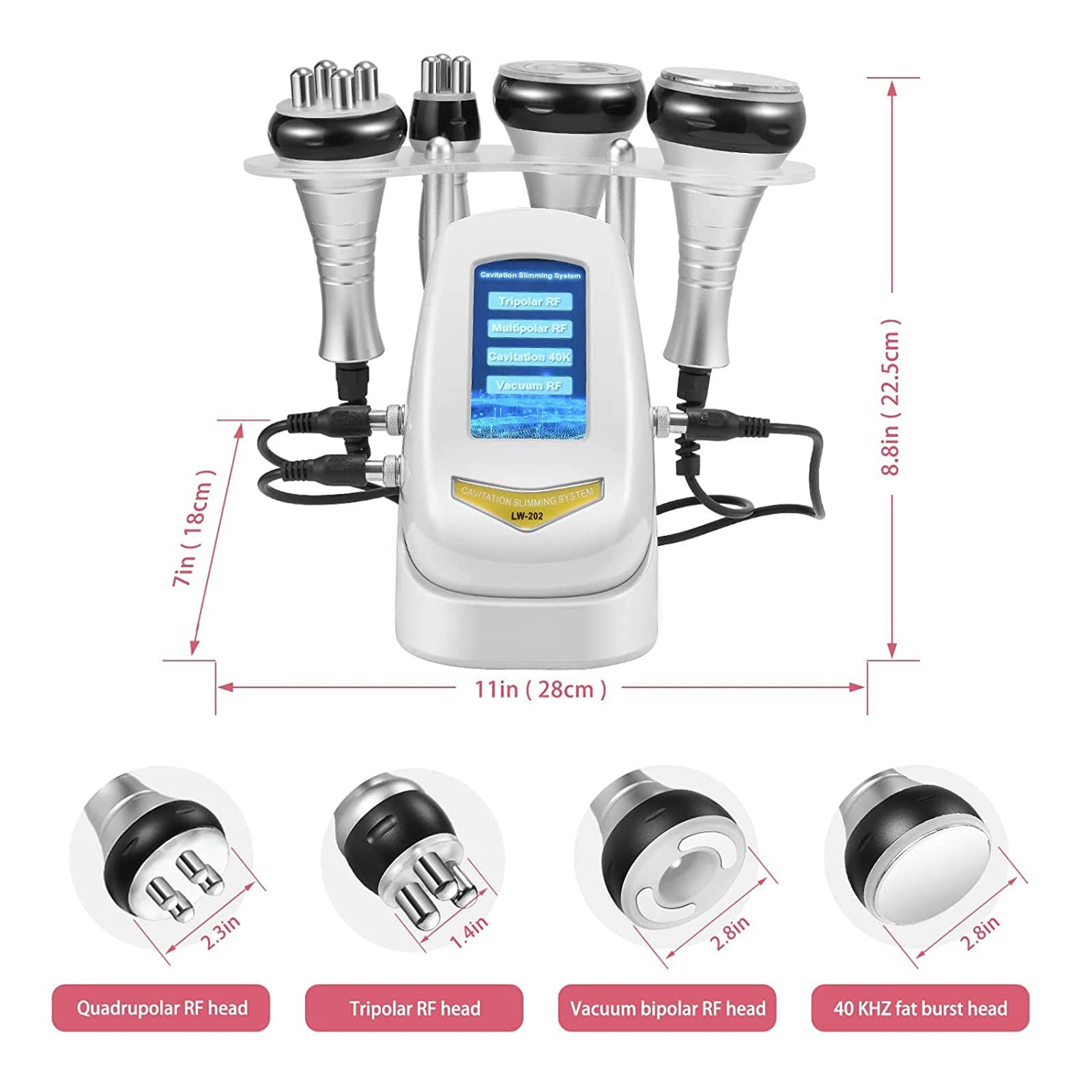 Professional 4-in-1 Cavitation Fat Removal Machine - Ultrasonic Vacuum Body Slimming Device for Cellulite Reduction & Wrinkle Removal - Home Use Beauty Massager for Body Contouring, Weight Loss & Skin Tightening - Perfect for Spa Treatments, Home Beauty Routines & Post-Workout Recovery