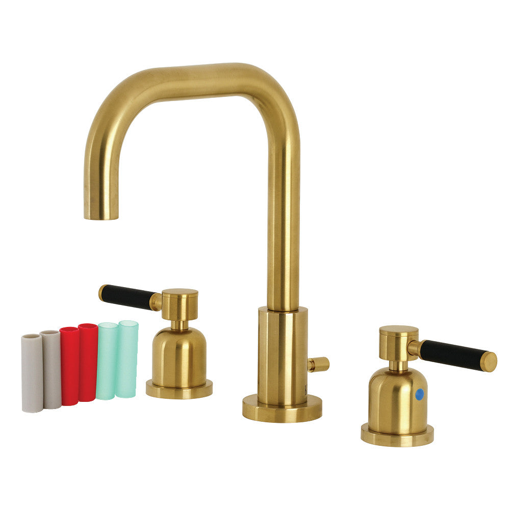 Kingston Brass FSC8930DKL Kaiser Widespread Bathroom Faucet with Pop Up Drain - Elegant 8-Inch Centerset Bathroom Sink Faucet for Modern Vanities, Perfect for Home Renovation and Luxury Bathroom Upgrades