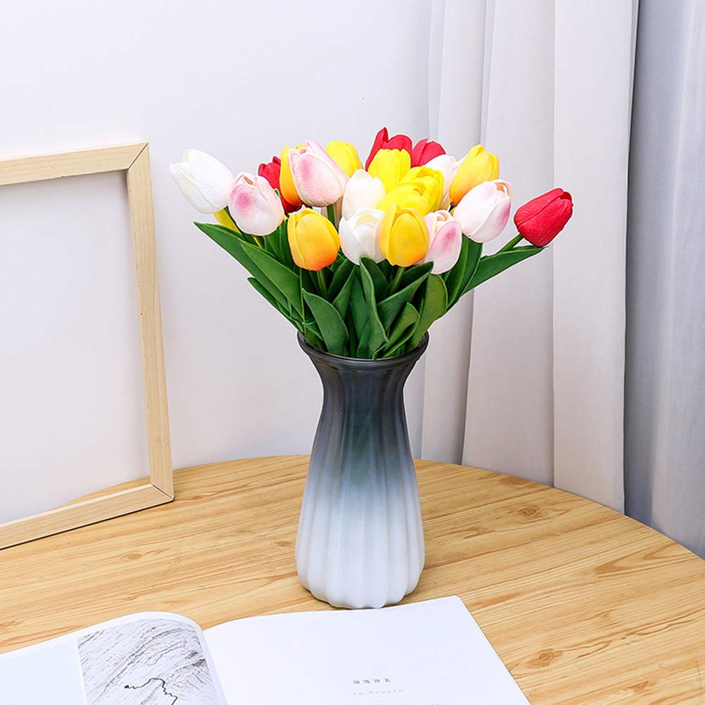 30PCS Realistic PU Tulip Flowers - Lifelike Artificial Tulips for Home Decor, Wedding Centerpieces, Party Arrangements & Spring Floral Displays