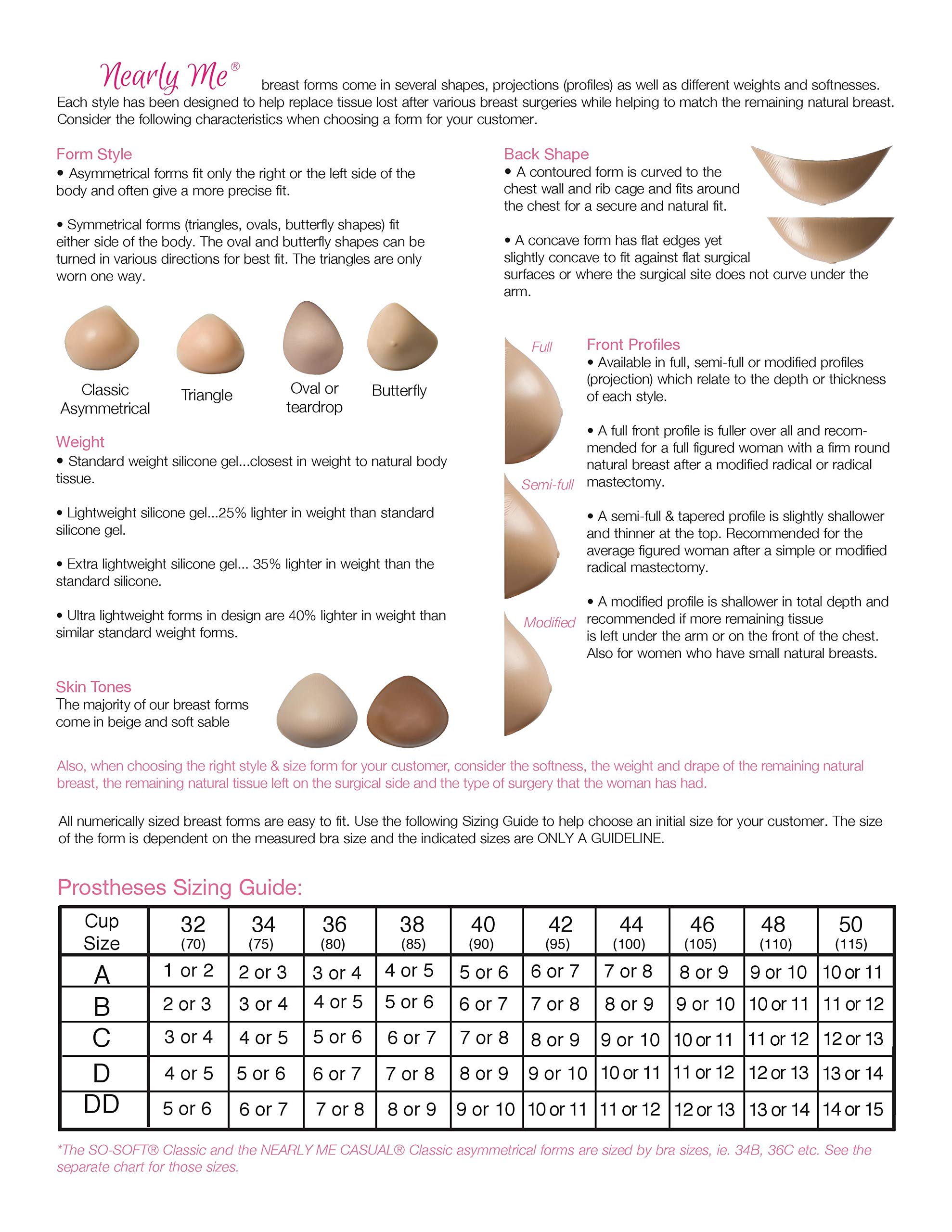 Nearly Me #370 So Soft Semi-Full Triangle Silicone Mastectomy Breast Form - Single Prosthesis for Post-Surgery Comfort | Perfect for Everyday Wear, Yoga & Swim
