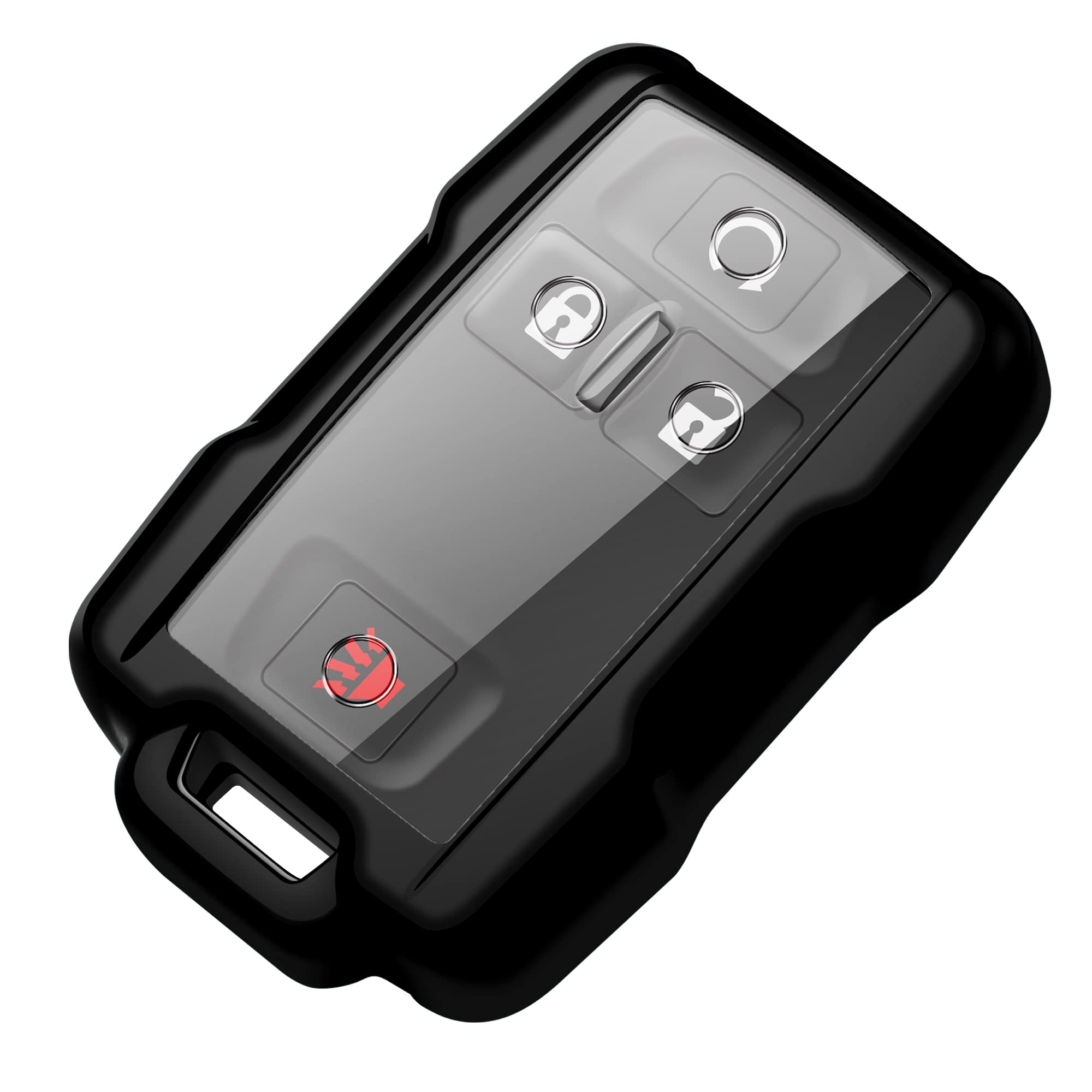 Premium Soft TPU Key Fob Cover for Chevrolet & GMC - Full Protection Key Shell Case Compatible with Silverado, Suburban, Tahoe, Colorado, Sierra, Yukon, Canyon (4-6 Buttons) - Black - Perfect for Daily Use & Vehicle Protection
