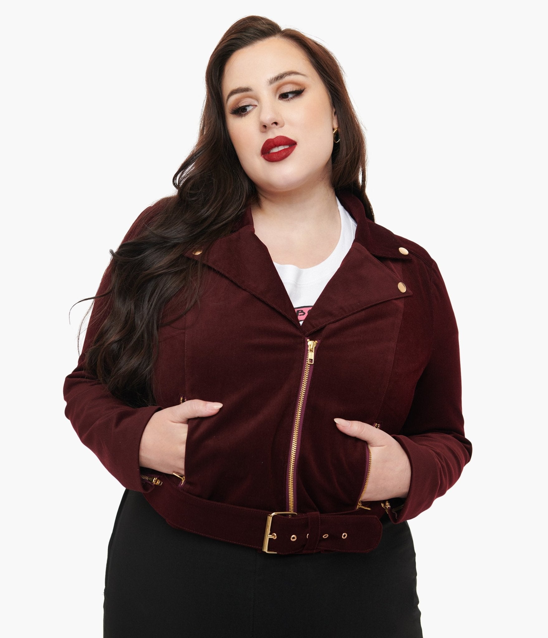 Unique Vintage Plus Size Burgundy Velvet Jacket Inspired by Tim Burton's The Nightmare Before Christmas | Gothic Fashion, Cosplay & Holiday Party Outfit