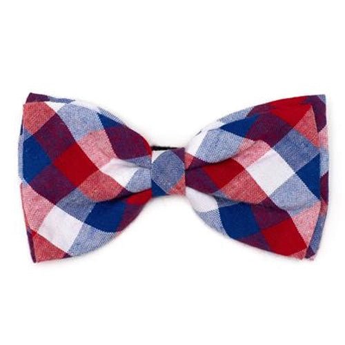 Stylish Check Bow Tie in Red, White & Blue - Perfect for Patriotic Events, Weddings & Formal Occasions