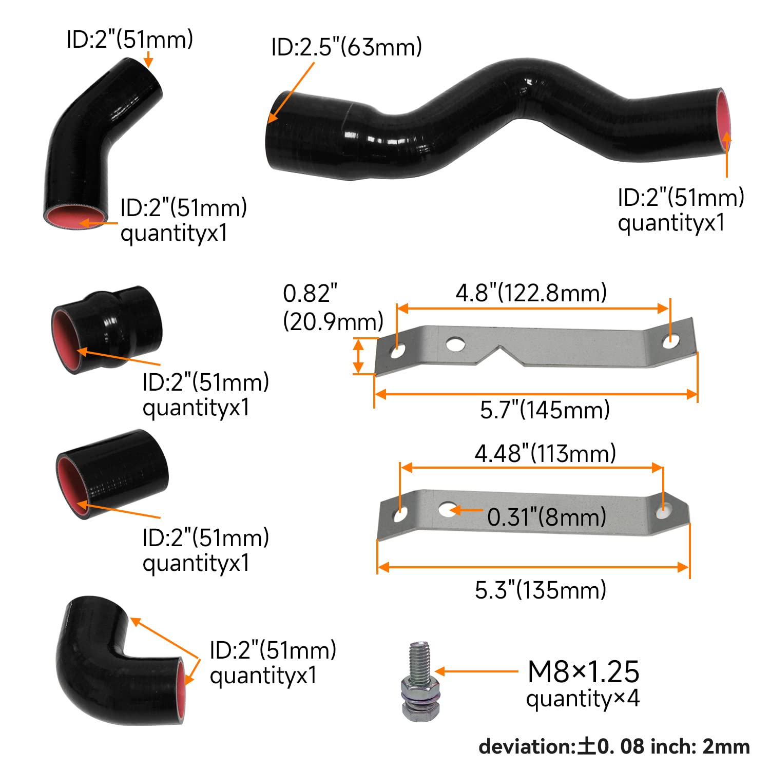 High-Performance Front Mount Intercooler & Pipe Kit for Audi A4 1.8T Turbo B6 Quattro (2002-2006) - Black | Boost Cooling Efficiency for Street Racing & Performance Tuning