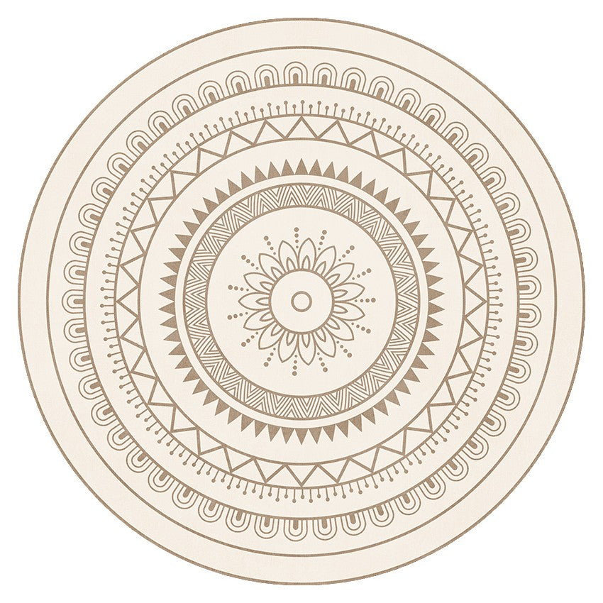 Modern Round Rugs for Bedroom & Living Room - Geometric Contemporary Area Rugs - Non-Slip Dining Room Carpet - Perfect for Home Decor, Office, and Nursery