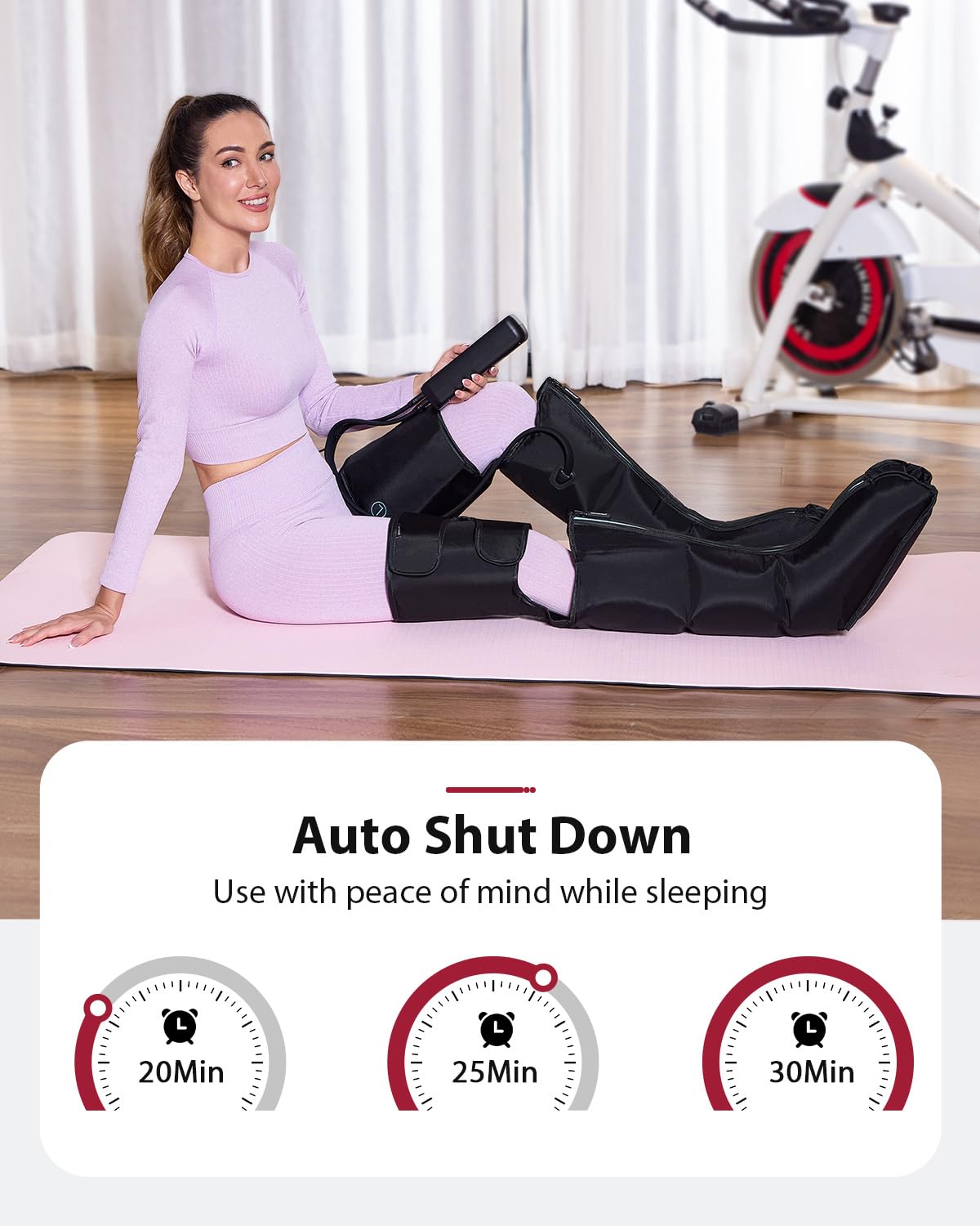 CINCOM 3-in-1 Air Compression Leg Massager for Foot, Calf & Thigh - Circulation Booster, Pain & Edema Relief, RLS Recovery - Perfect for Post-Workout, Office Workers & Travelers