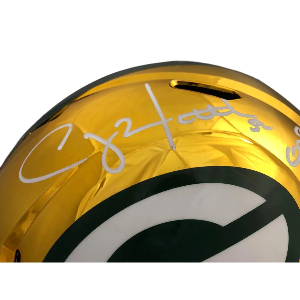 Clay Matthews Autographed Green Bay Packers Chrome Full Size Helmet with JSA COA - Signed & Inscribed Football Collectible for Fans, Man Cave Decor, and Sports Memorabilia Display