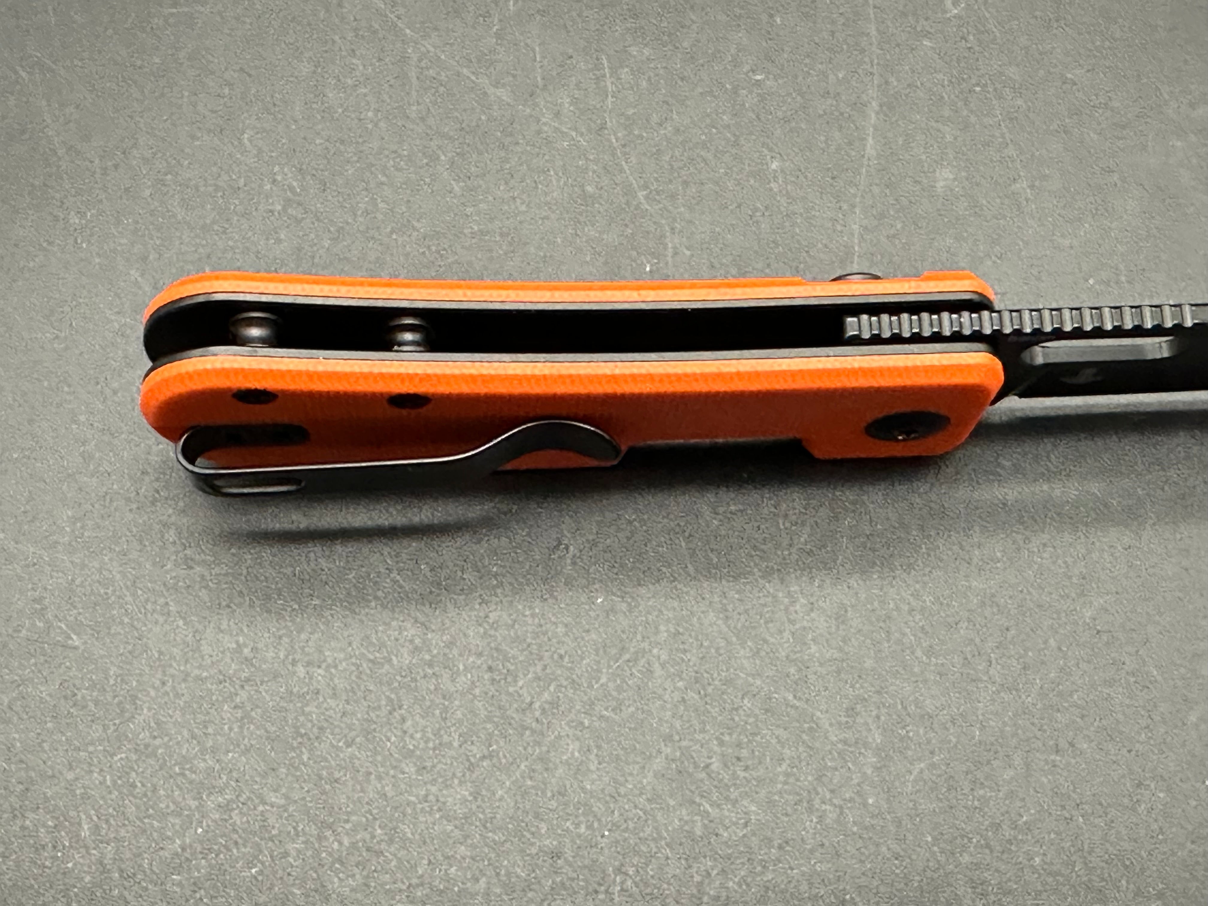 Kizer Banish Folding Knife - Nitro V Steel Blade, Button Lock, Orange Textured G10 Handle - EDC Pocket Knife for Outdoor, Camping & Everyday Carry