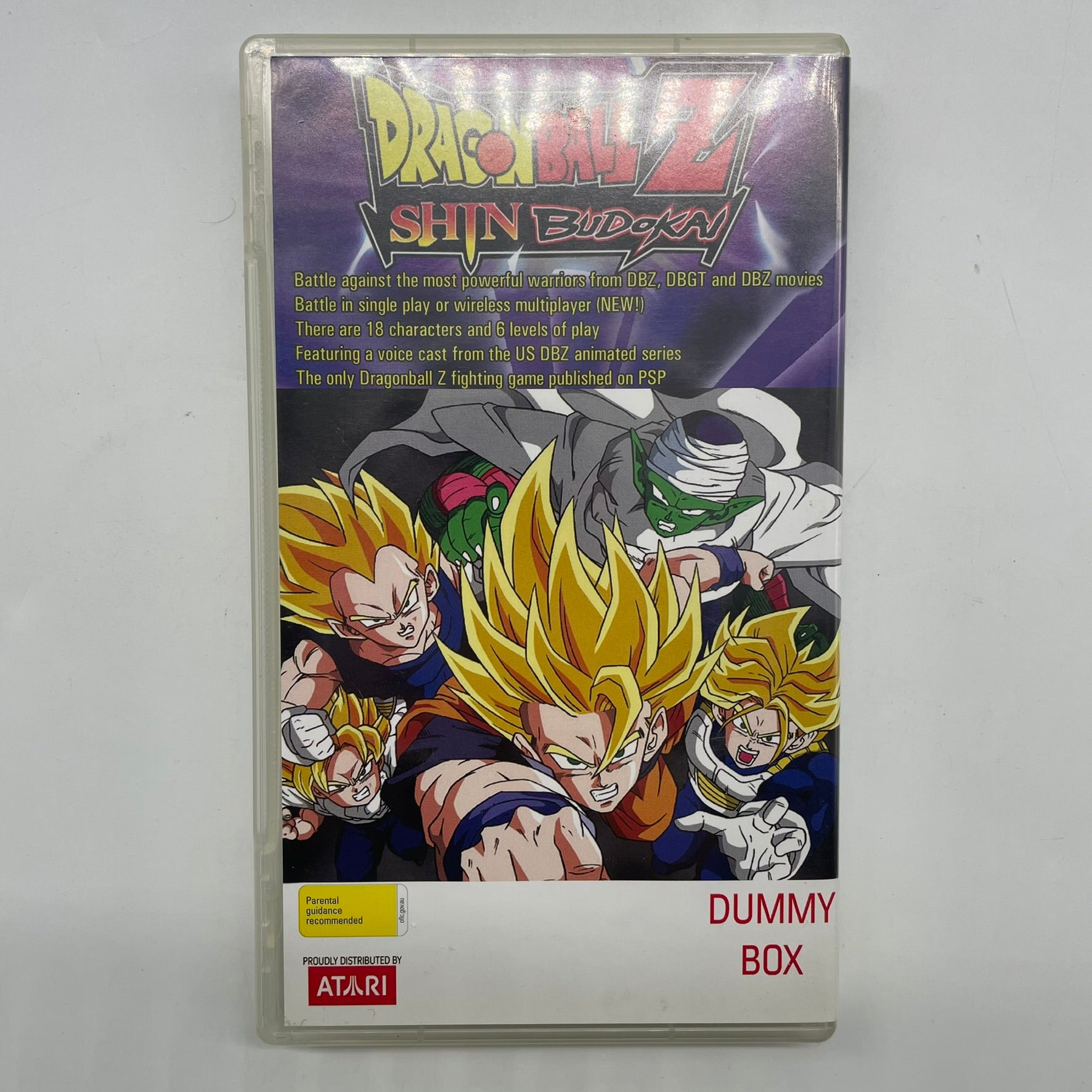 Dragon Ball Z Shin Budokai PSP Game - Promo Only Dummy Box (Not for Resale) | PlayStation Portable Fighting Game for Collectors & Fans | Perfect for Display & Gaming Collection
