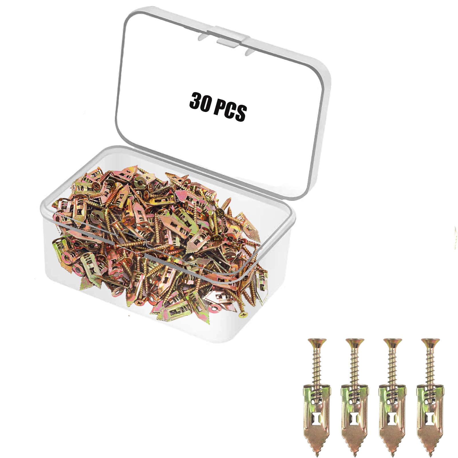 30 PCS Self Drilling Drywall Anchors with Screws - Heavy Duty Wall Anchors for Drywall, Plaster Board & Hollow Walls (0.47