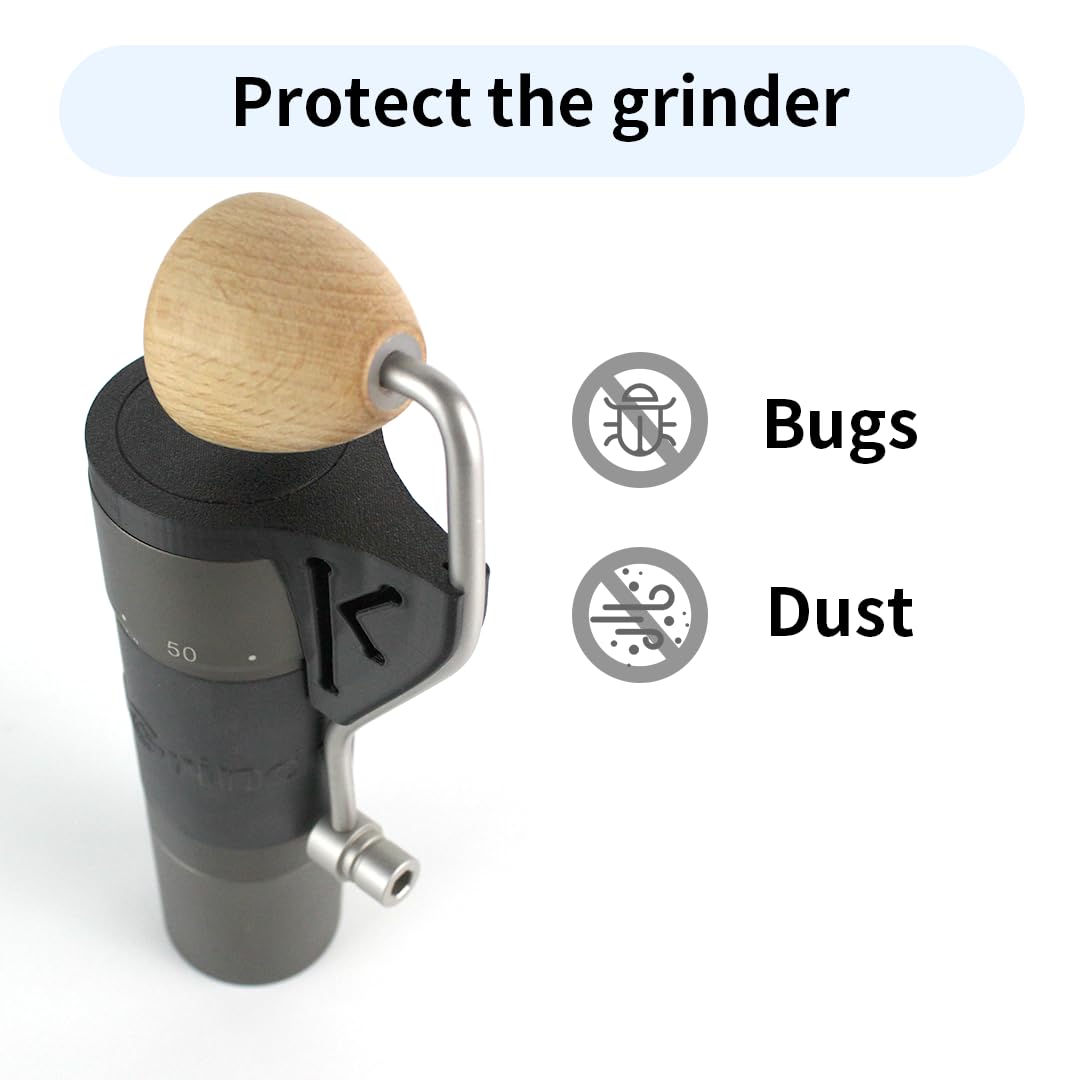 Kingrinder K4-K6 Manual Coffee Grinder Handle Storage Cover - Sealed Protective Case for Home & Camping Use (Fits Curved Handle Models) - Perfect for Kitchen Organization and Outdoor Coffee Brewing