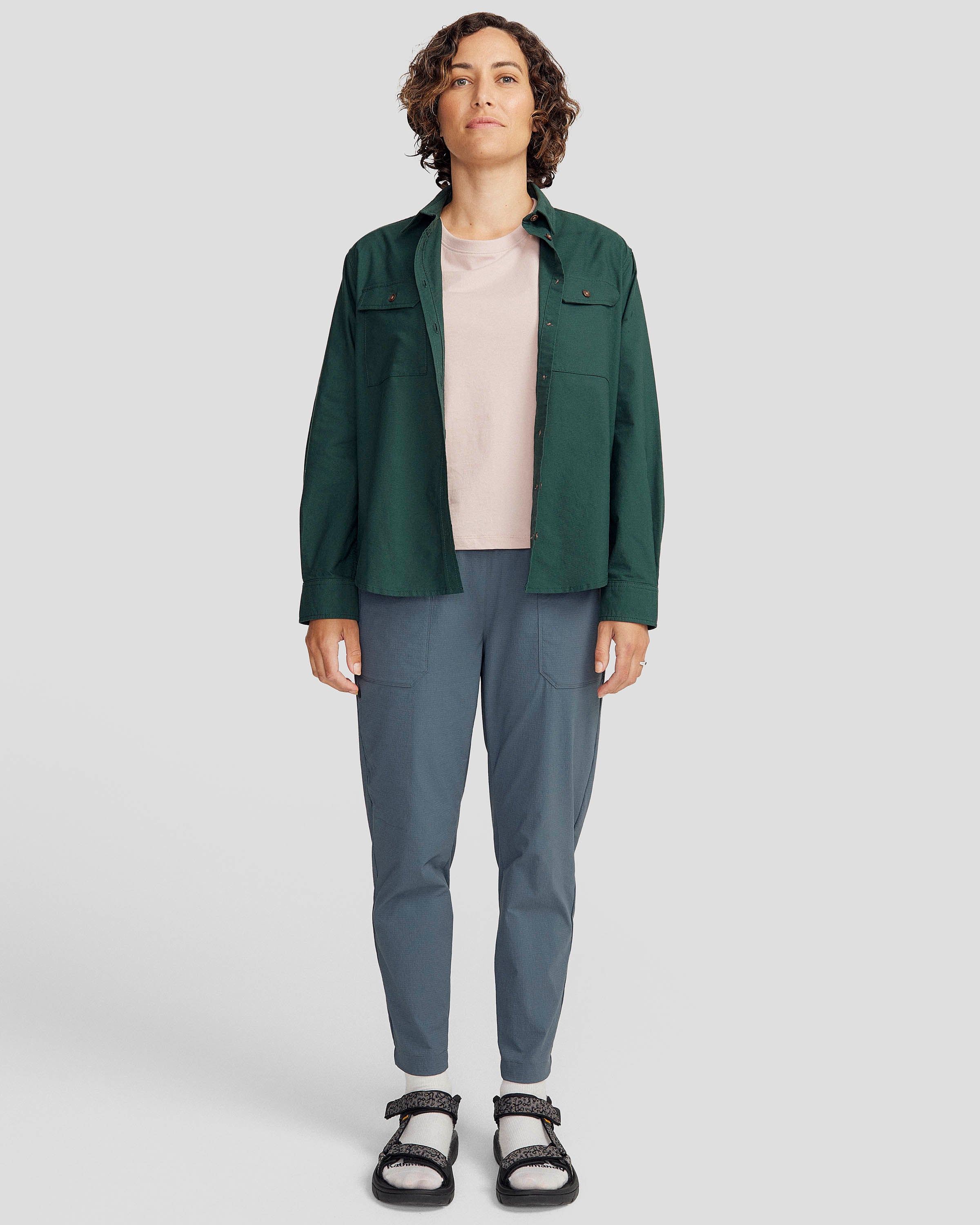 Vander HT Women's Long Sleeve Casual Shirt - Deep Forest Green - Soft Cotton Blouse for Work, Office & Everyday Wear