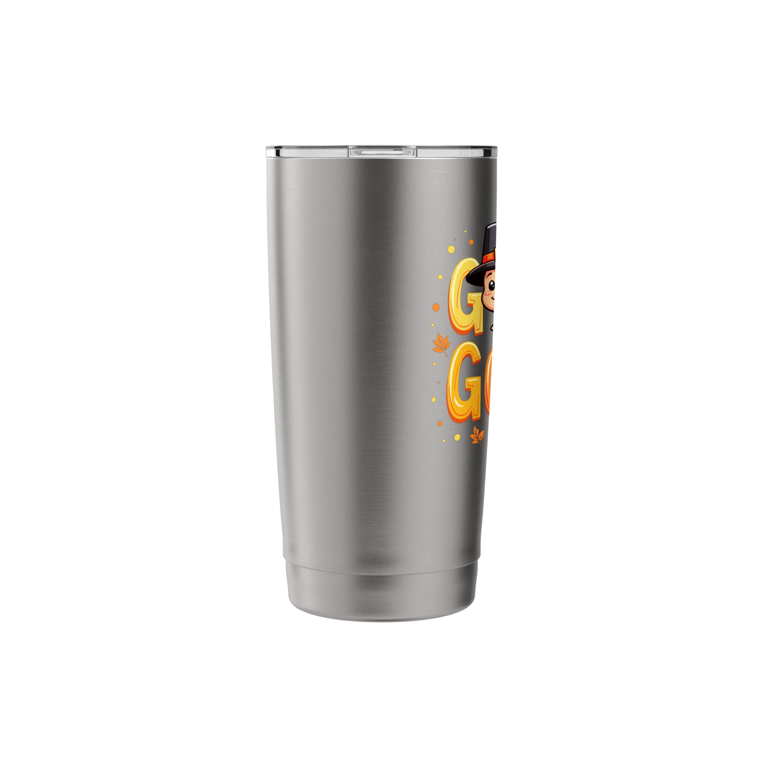 Funny Pilgrim Turkey Gobble Gobble Thanksgiving Thankful Stainless Steel Insulated Tumbler - 20oz Double Wall Vacuum Insulated Travel Mug for Coffee & Tea - Perfect for Thanksgiving Parties, Office Gifts & Holiday Gatherings