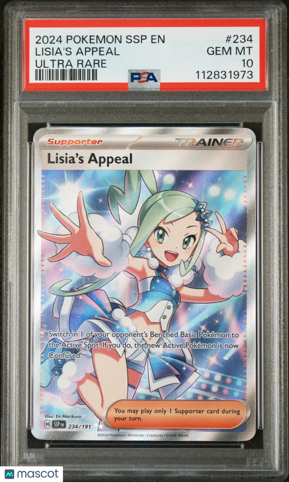 2024 Pokemon SSP EN Surging Sparks Lisia's Appeal Ultra Rare PSA 10 234/191 - Collectible Trading Card for Pokemon Fans & Competitive Players