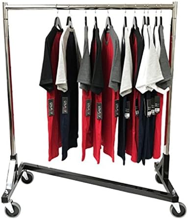 Commercial Grade Small Rolling Z Rack with Nesting Black Base - 41 Inch Length | Space-Saving Clothes Hanger for Retail Stores, Boutiques & Home Closet Organization