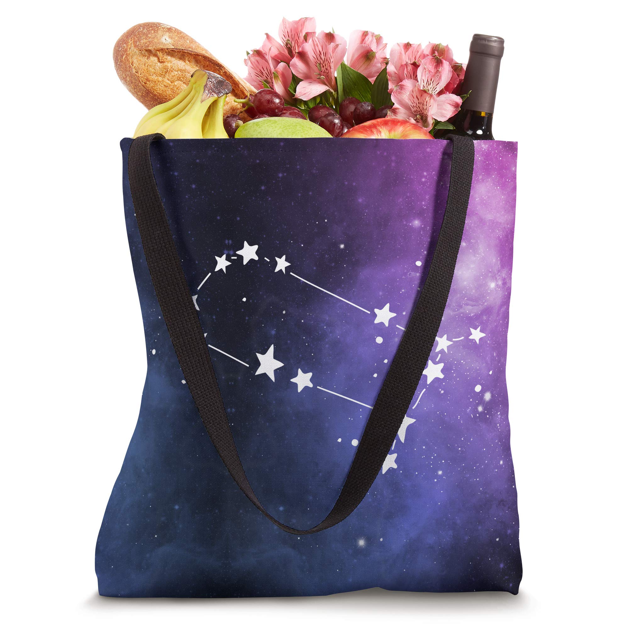 Stylish Gemini Constellation Tote Bag - Zodiac Inspired Cotton Canvas Shoulder Bag for Women - Perfect for Beach, Shopping & Everyday Use