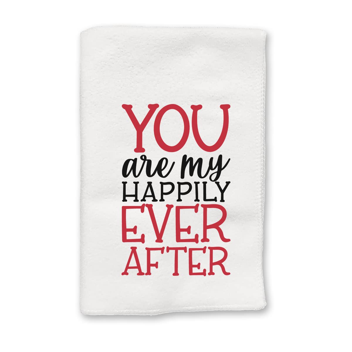 Valentine's Day Themed Decorative Hand Towel Set for Kitchen & Bathroom - White Embroidered 