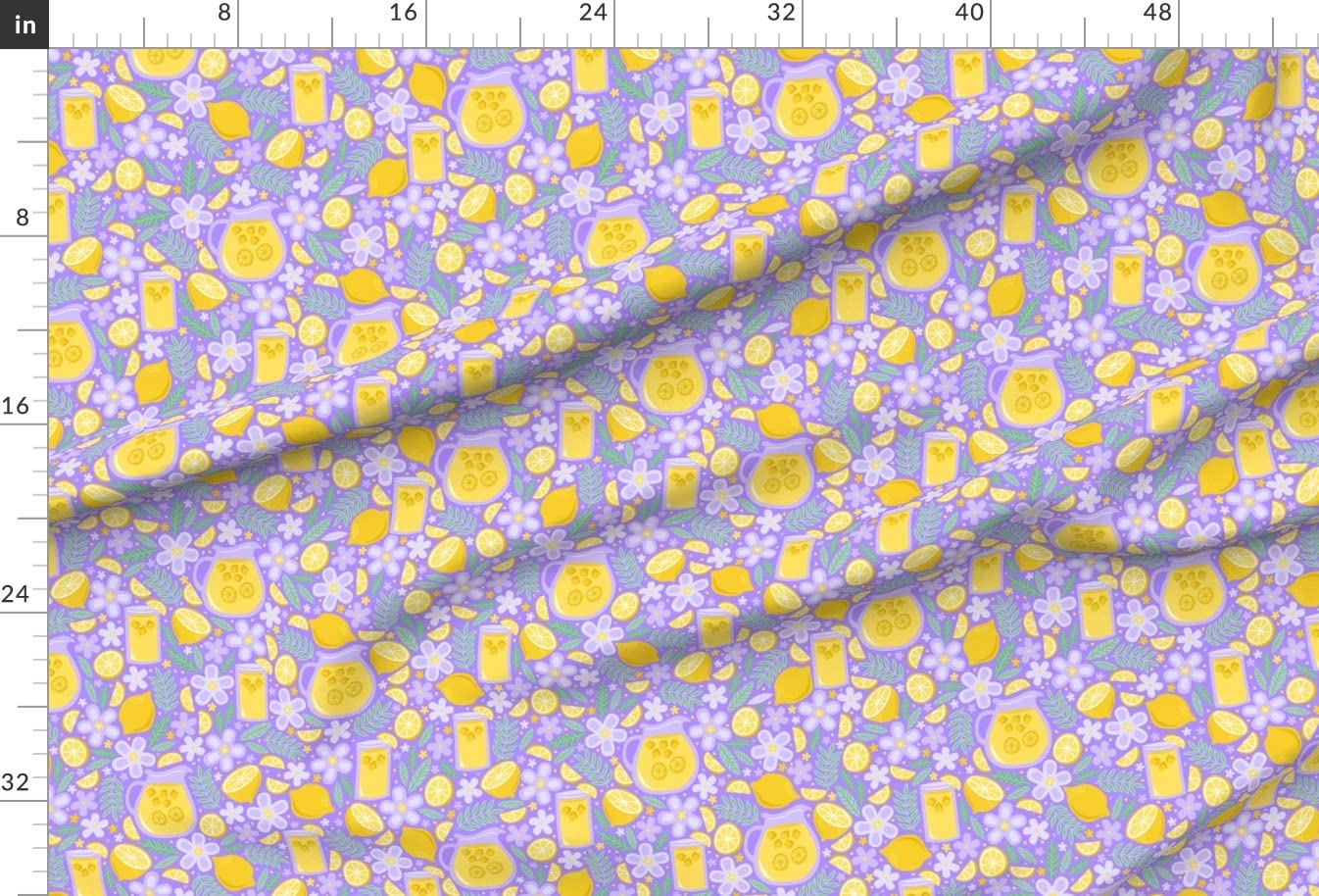 Lavender Lemonade Floral Printed Velvet Fabric by The Yard - Upholstery, Home Decor & Apparel Fabric | Summer Spring Yellow Floral Design | Perfect for DIY Curtains, Throw Pillows & Dressmaking