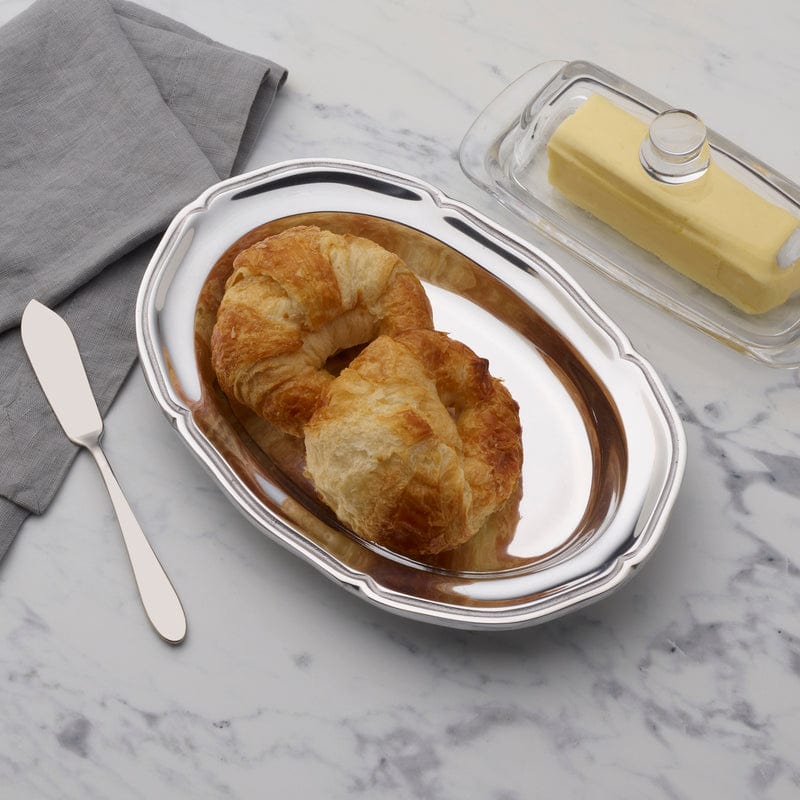 Elegant Queen Anne Style Small Oval Tray - Antique Silver Plated Serving Tray for Tea, Coffee & Desserts - Perfect for Afternoon Tea, Bridal Showers & Home Decor