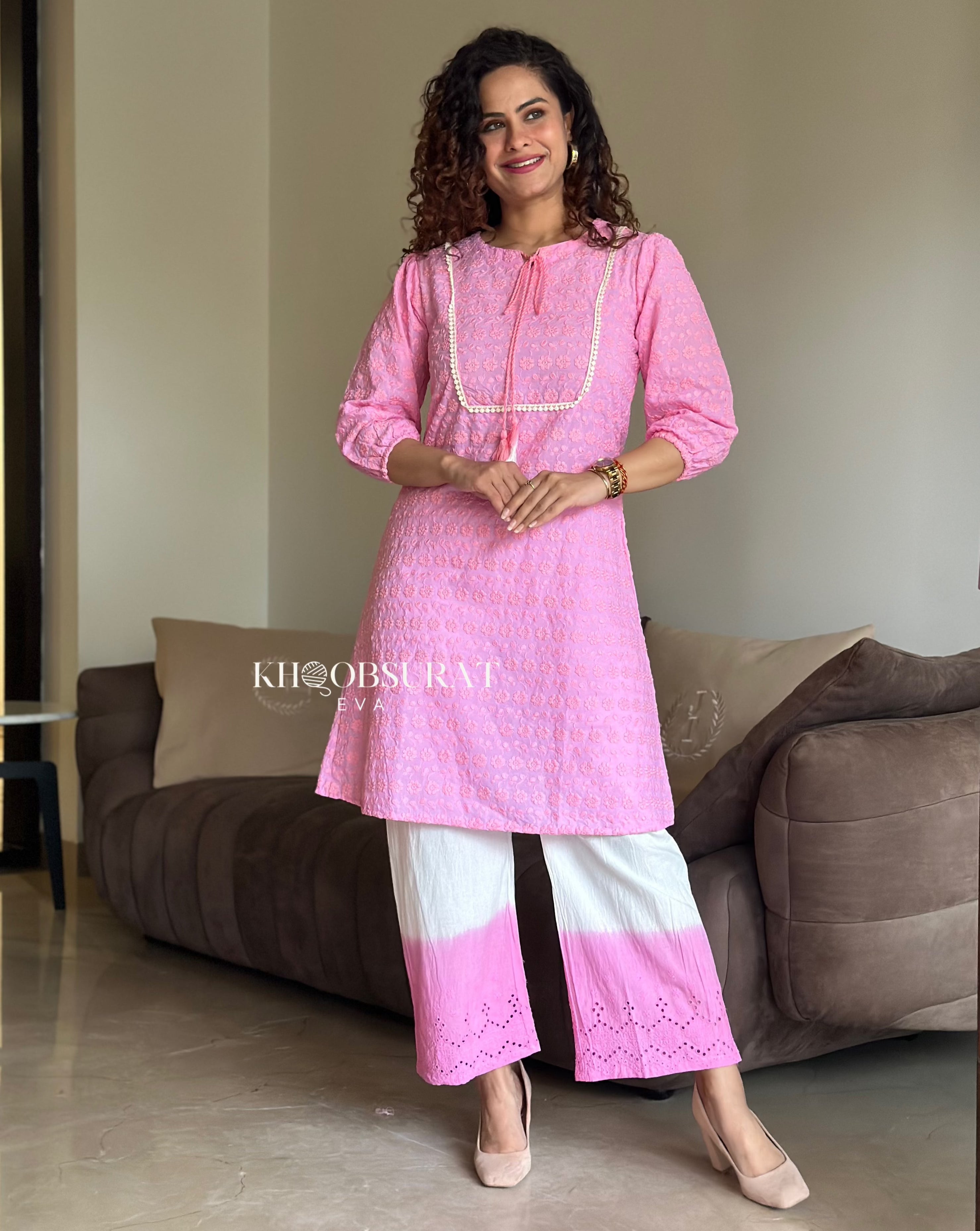 Valentino Pink Kurta Set for Women | Elegant Ethnic Wear | Perfect for Festivals, Weddings & Parties