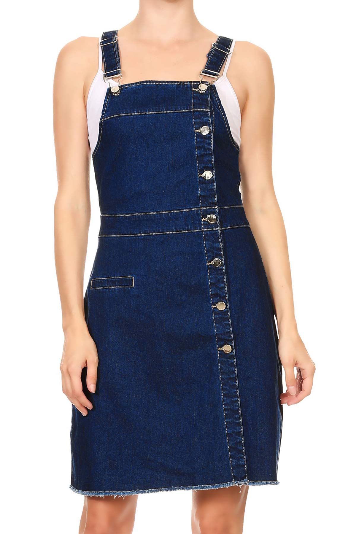 Anna-Kaci Women's 90s Vintage Fashion Adjustable Strap Denim Jean Overall Dress | Retro Casual Outfit for Streetwear, Music Festivals & Everyday Wear