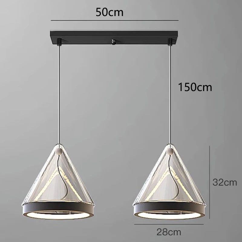 Modern Scone Pendant Lighting for Kitchen Island - Adjustable Hanging Lights with Clear Glass Shades - Perfect for Dining Room, Breakfast Nook, and Farmhouse Decor