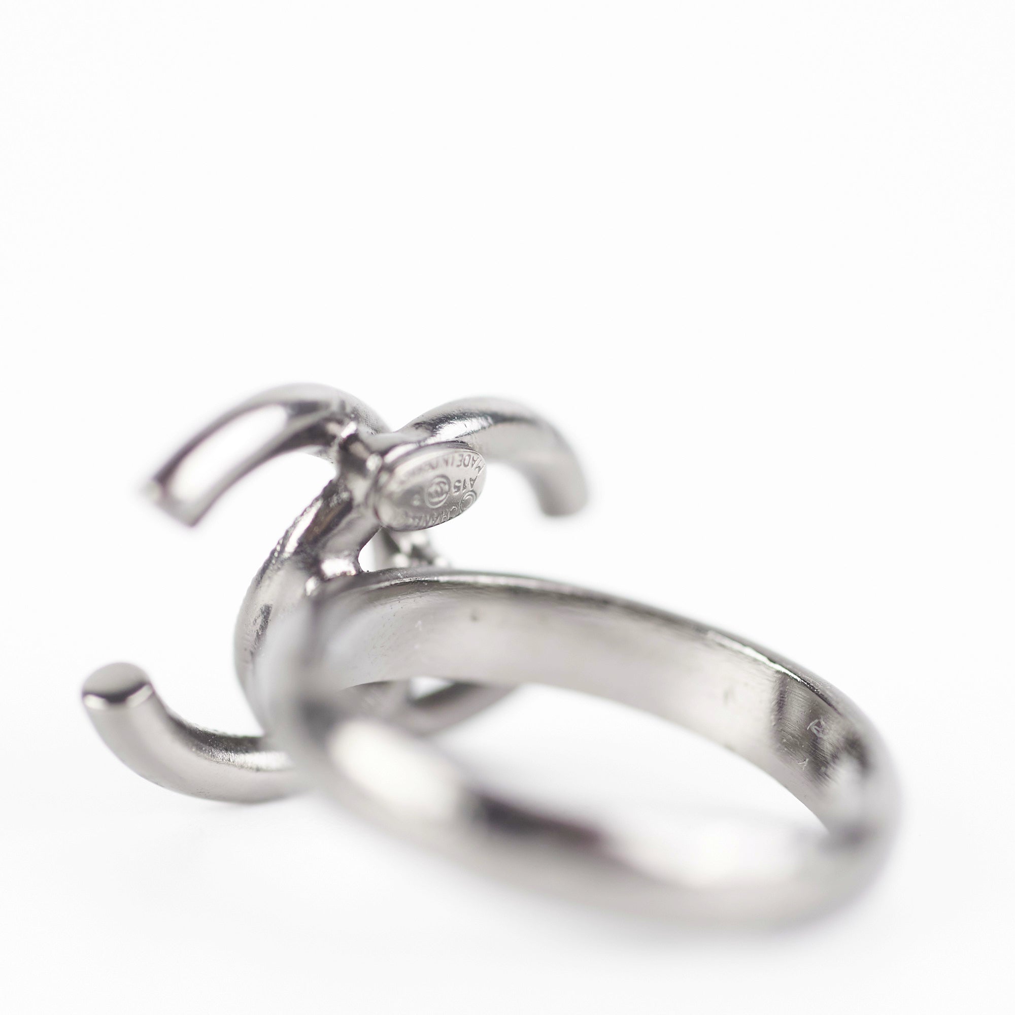 Chanel CC Crystal Logo Ring - Elegant Costume Jewelry for Women | Perfect for Parties, Weddings & Special Occasions
