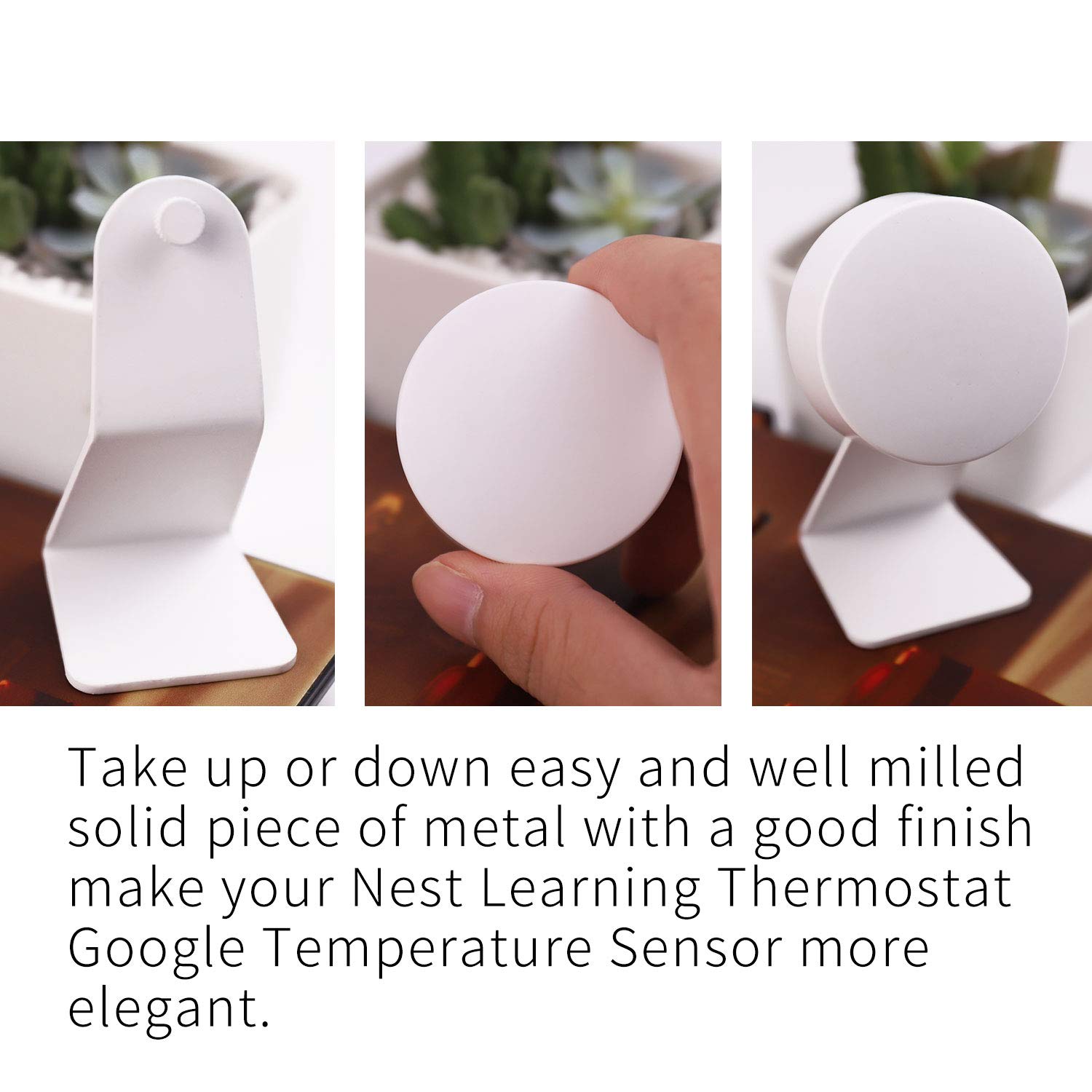 POPMAS Metal Tablet Stand Holder for Nest Temperature Sensor - White (Stand Only) | Perfect for Home, Office & Kitchen Countertop Organization
