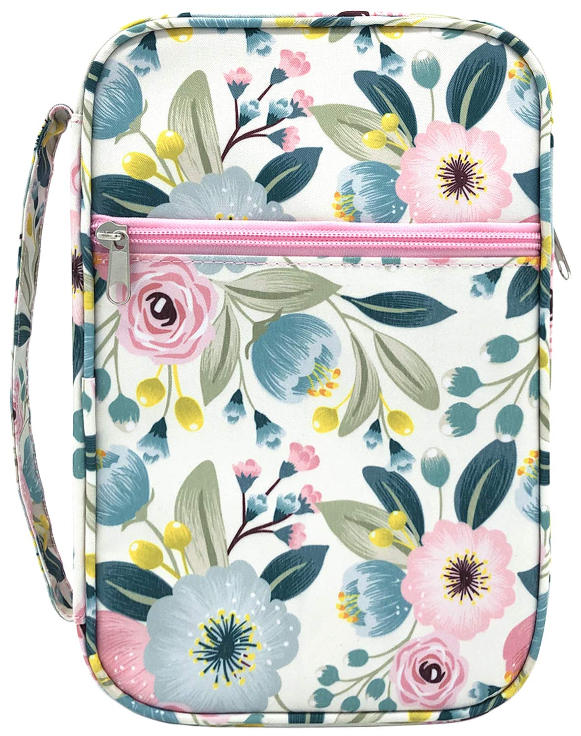 Premium Bible Cover with Handle for Standard Size Bible - Stylish Scripture Tote with Zipper Pockets & Study Organizer for Women & Girls | Perfect for Church, Bible Study & Travel