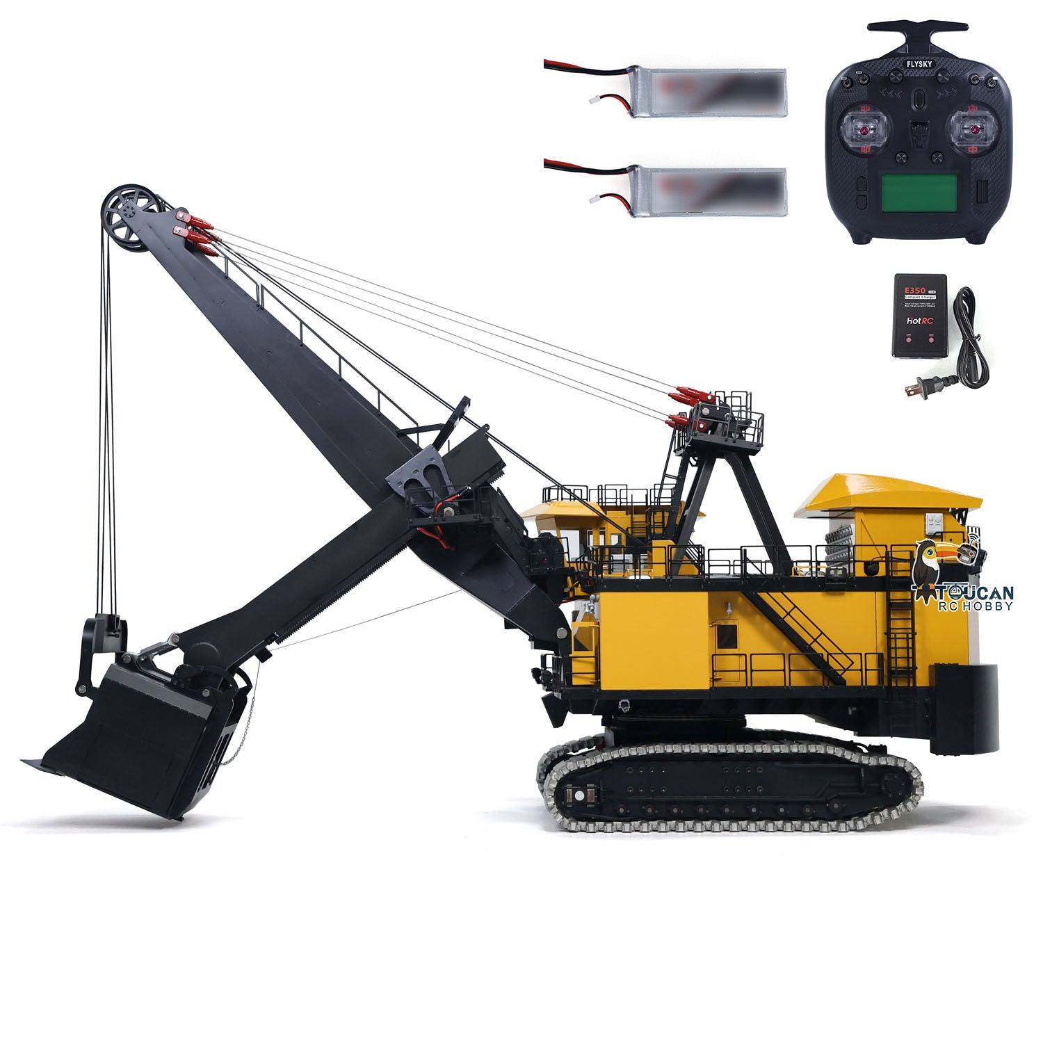 1/25 Scale Metal Electric Rope Shovel RC Excavator Model - Heavy Duty Mining Equipment with Radio Control System (ST8 PL18EV RTR/PNP) - Perfect for Construction Simulation, Mining Display, and RC Hobby Enthusiasts