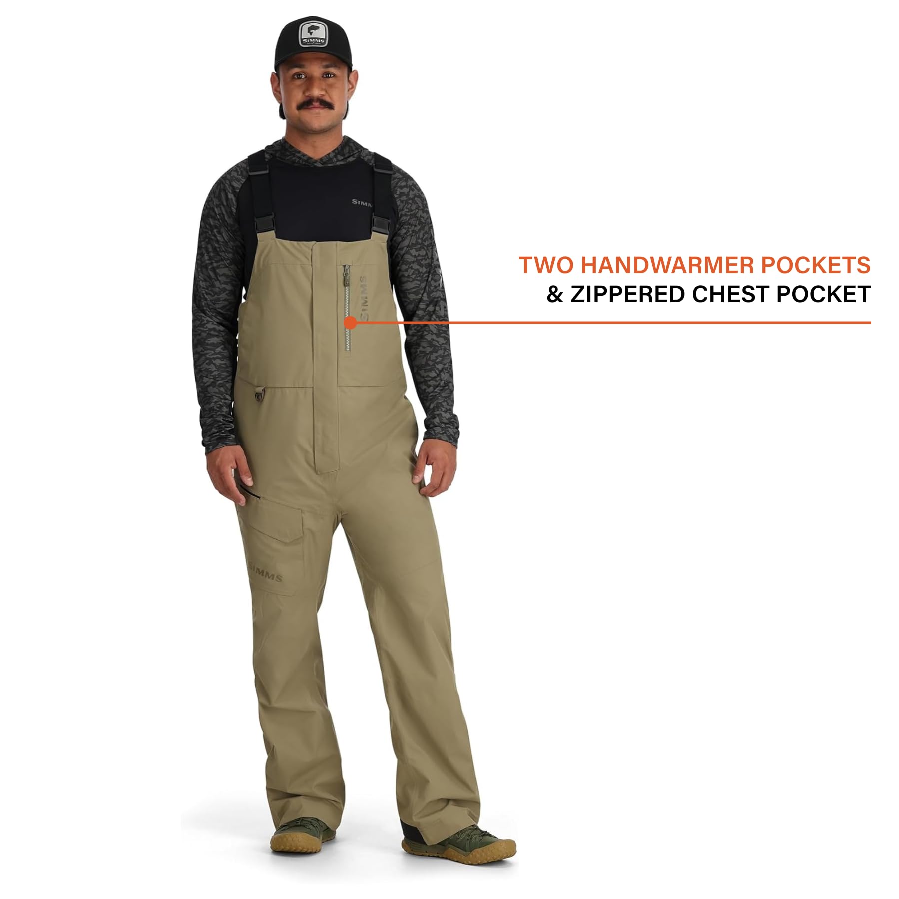 Simms Challenger Waterproof Bibs for Men - Heavy Duty Rain Gear & Work Bib Overalls for Fishing, Hunting, Snowmobiling, Hiking & Outdoor Activities | All-Weather Protection for Work & Adventure