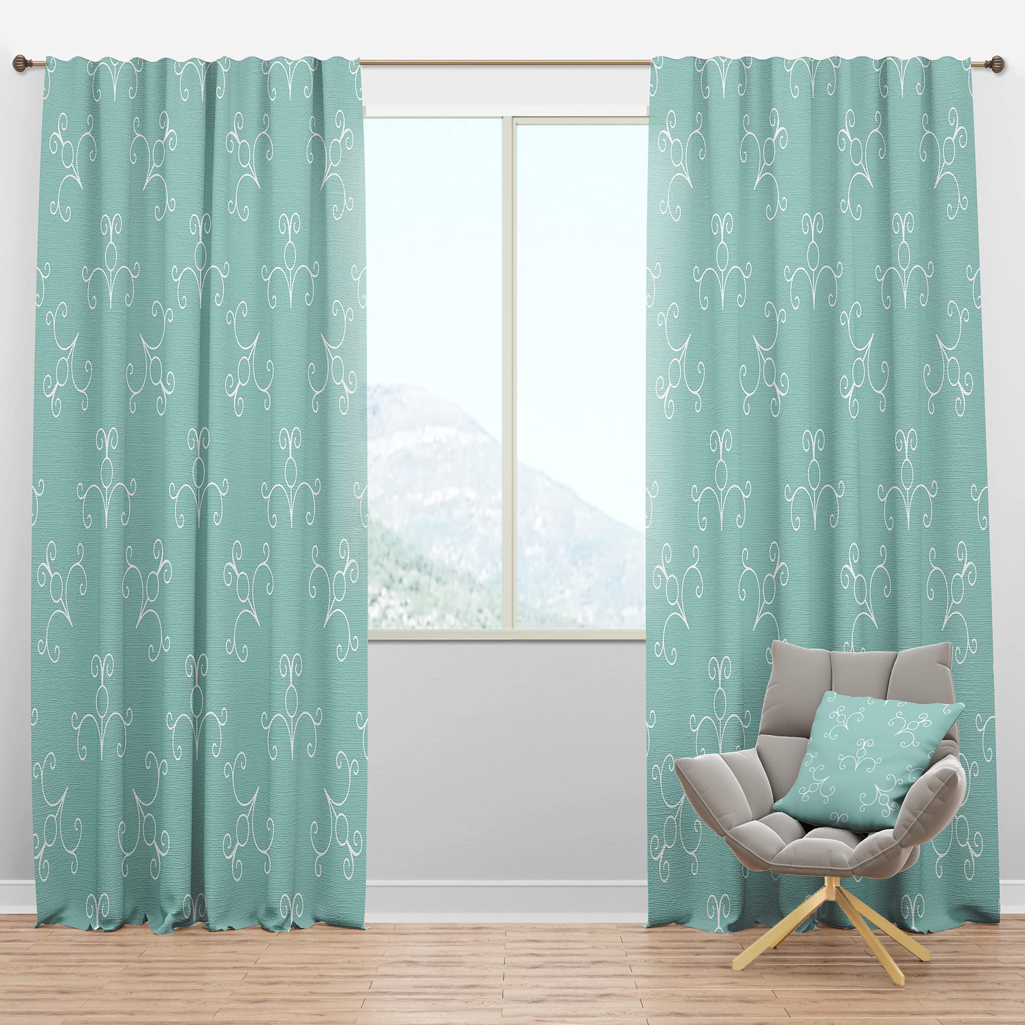 Turquoise Minimalist Blackout Curtains - Thermal Insulated Single Panel (52x84 inches) for Bedroom & Living Room - Noise Reducing & Energy Saving Window Drapes - Perfect for Home Theater, Nursery, and Shift Workers