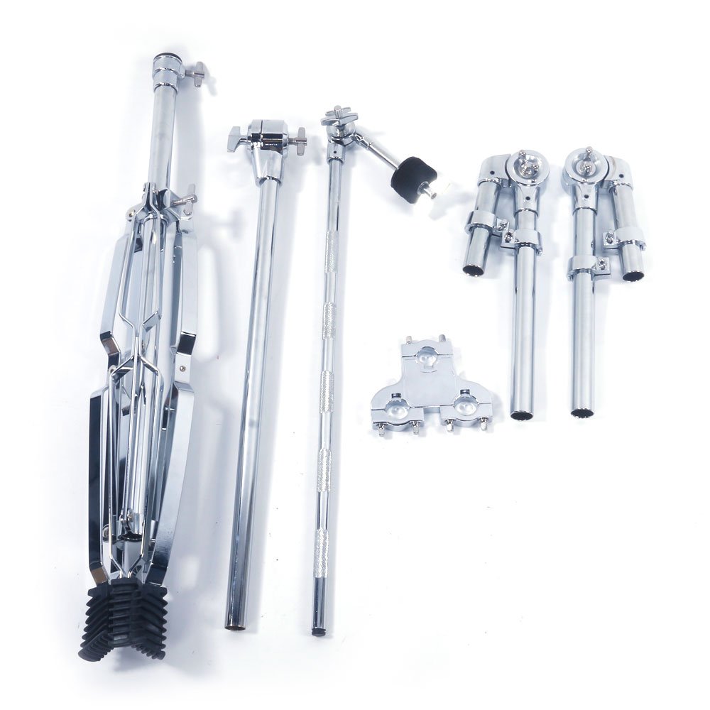 Adjustable Hi-Hat Cymbal Stand with Double Tom Drum Mount - Professional Drum Pedal Control for Drummers | Perfect for Live Performances, Studio Recording & Drum Practice