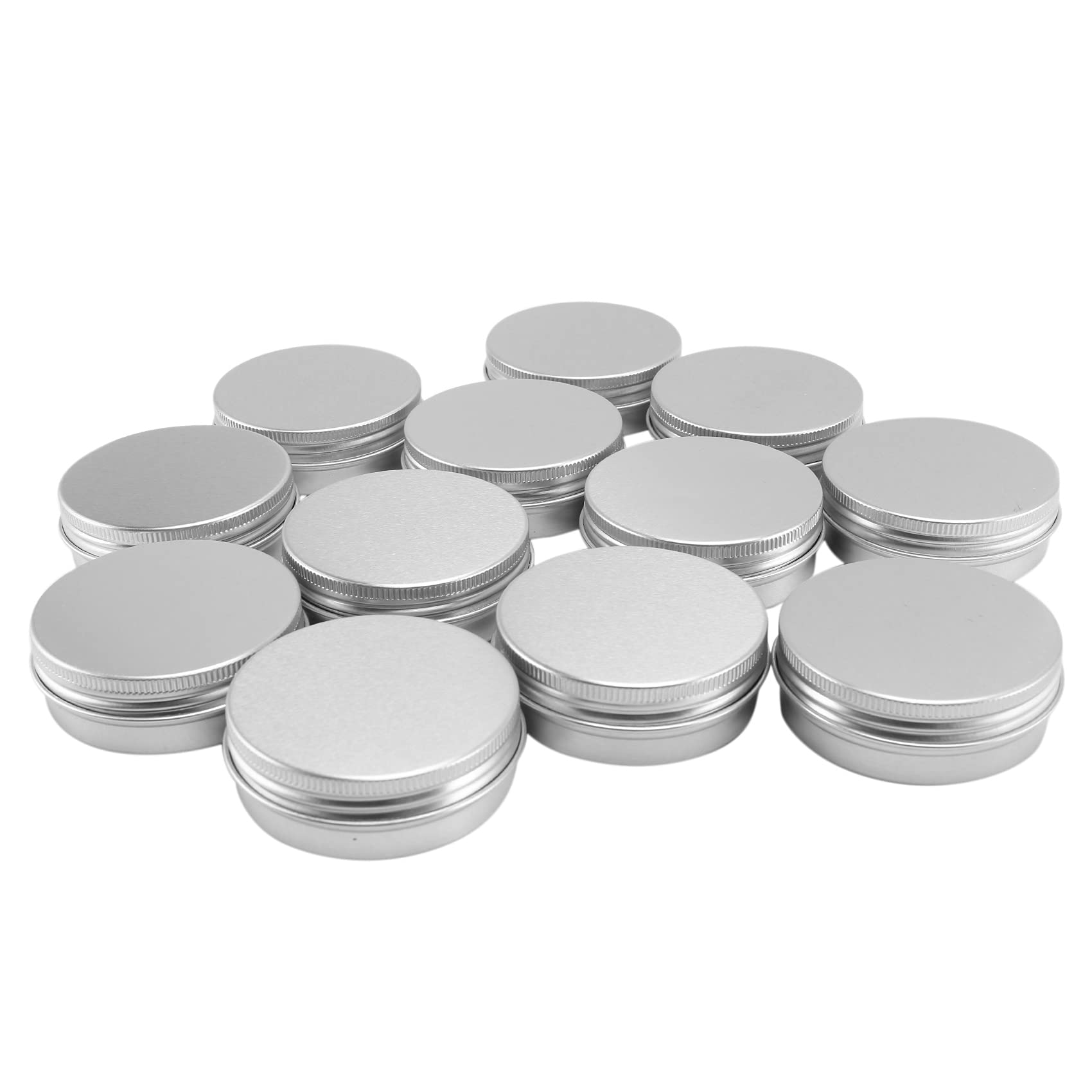 12 Pack 50ml Empty Cosmetic Jars with Lids - Small Makeup Containers for Lip Balm, Cream, Candle Making, Travel & DIY Beauty Storage (50ml Capacity)