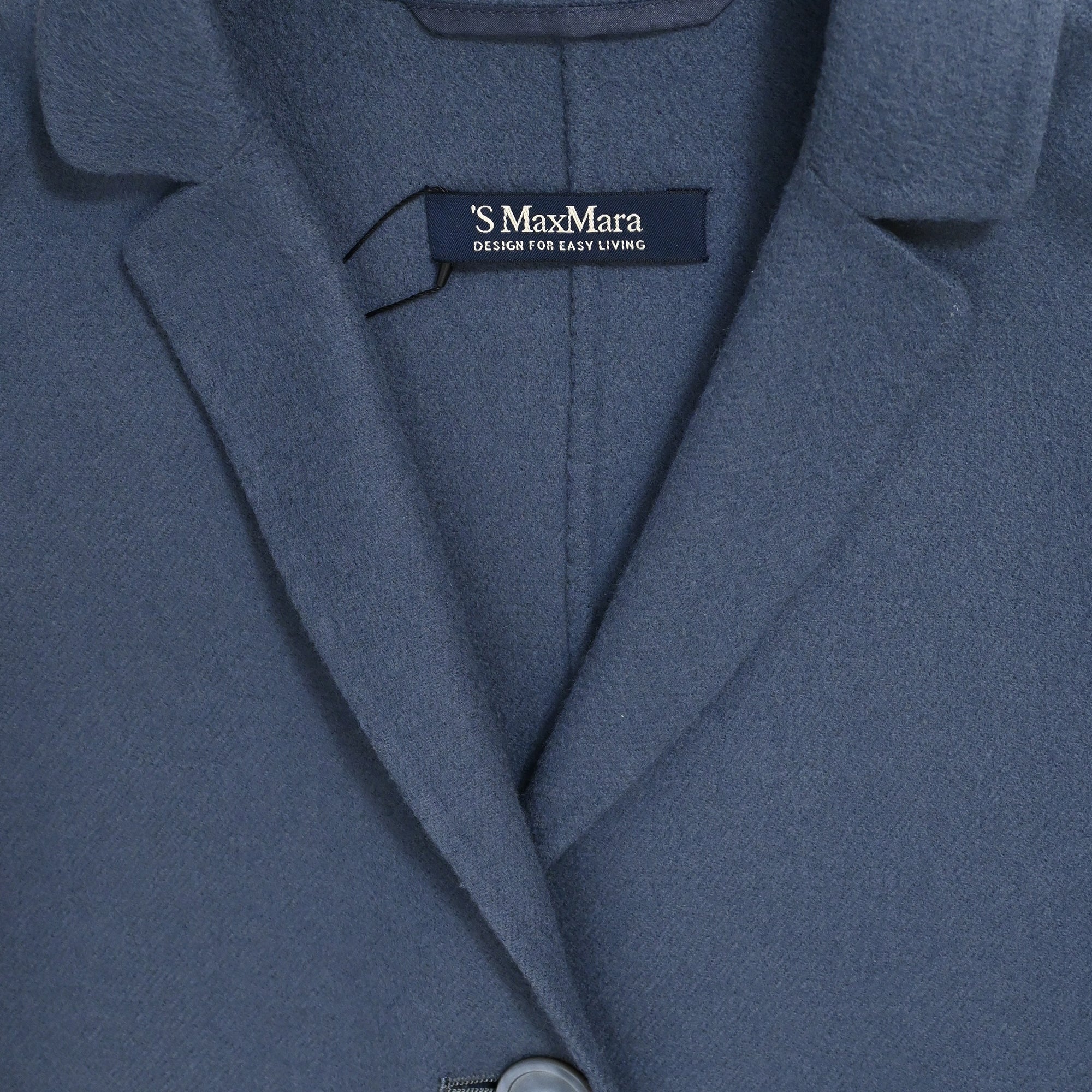 Max Mara Women's Blue Wool Single Breasted Coat - Elegant Winter Outerwear for Office & Formal Occasions