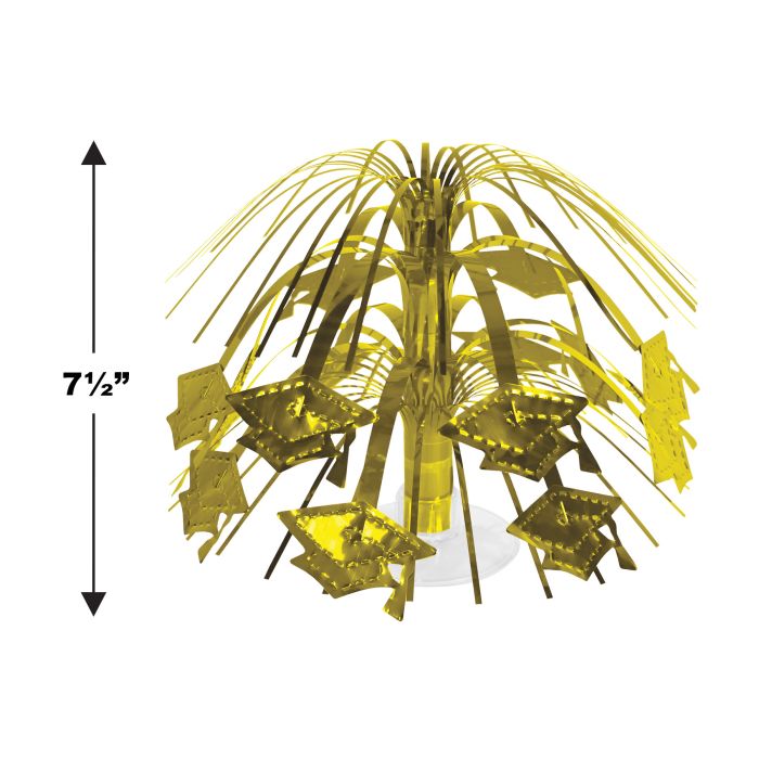 12 Pack Beistle Gold Graduation Cap Mini Cascade Centerpieces - Perfect for Graduation Party Decorations, Table Centerpieces, and Photo Backdrops