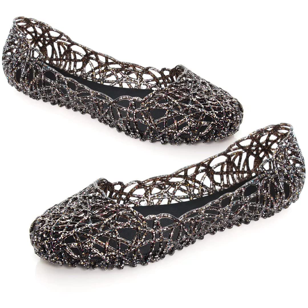 INEELUYI Women's Jelly Flats Sandals - Crystal Slip On Summer Beach Shoes for Women | Comfortable Casual Walking & Vacation Outfits