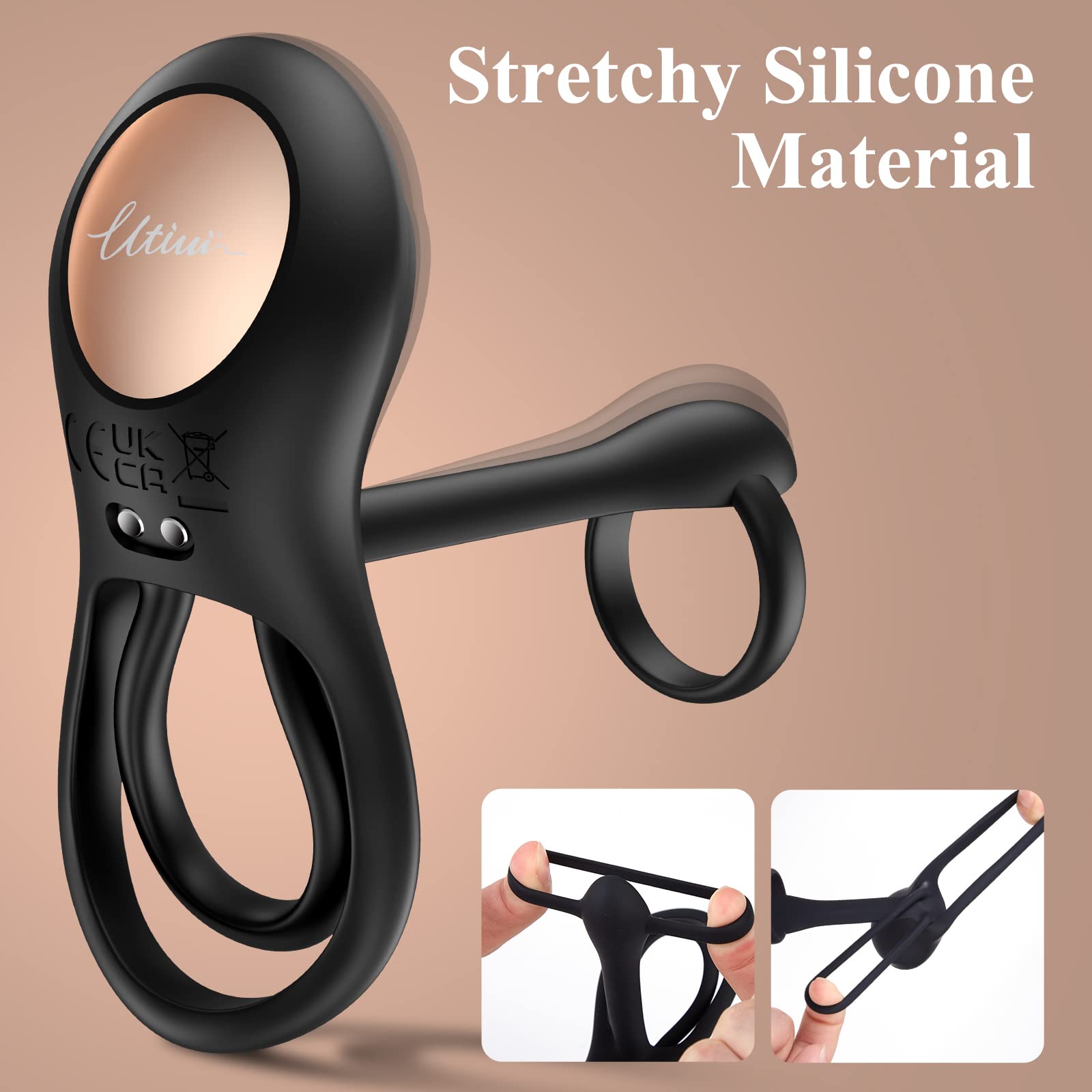 Premium 3-in-1 Vibrating Cock Ring - Waterproof Silicone Couples Sex Toy with 10 Vibration Modes for G-Spot & Clitoral Stimulation, Penis Ring for Longer Harder Erections - Perfect for Romantic Nights & Spicing Up Relationships
