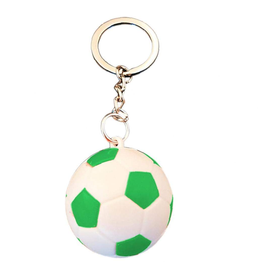Soccer Keychains Sport Keychains for Kids Party Favors, School Carnival Rewards, Party Bag Gift Fillers - Green - Perfect for Birthday Gifts, Classroom Prizes, and Sports Events